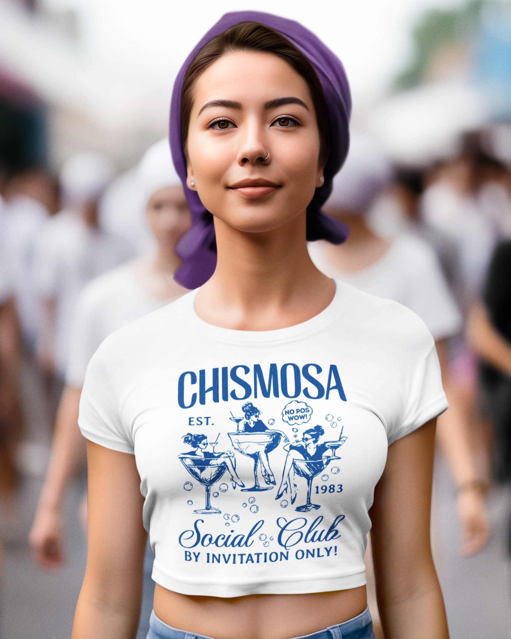 Chismosa Social Club Fitted Crop Top | No Pos Wow! By Invitation Only! Funny Latino | 3 Colors