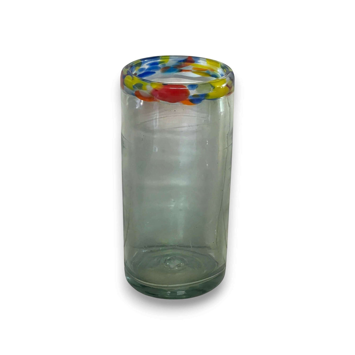 Hand Blown Colorful Tumbler Glass | Confetti Rim