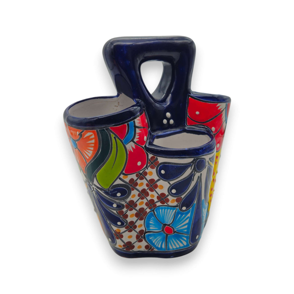 Talavera Utensil Holder | Colorful Handcrafted Mexican Organizer