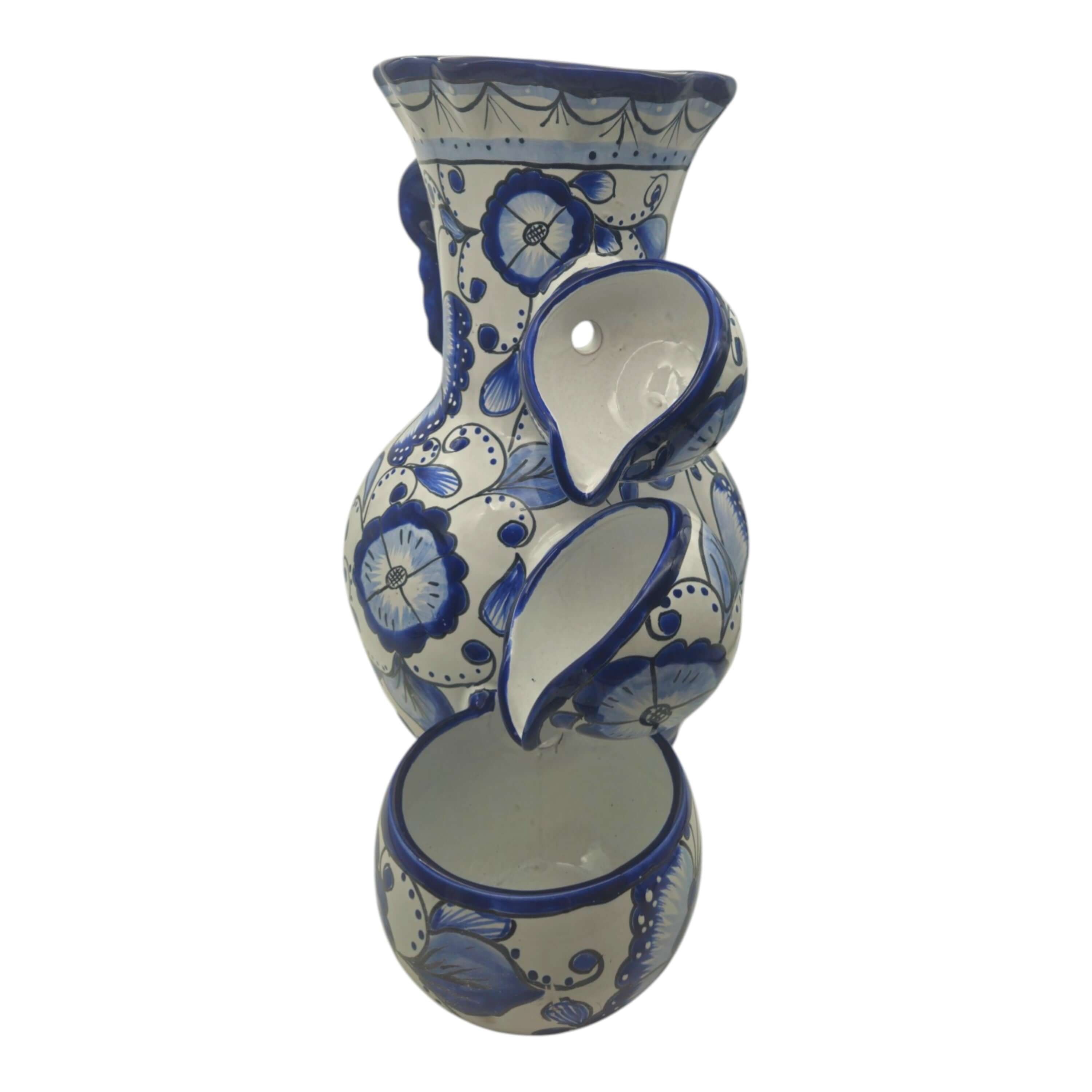Handmade Talavera Fountain | Blue and White Mexican Ceramic Decor
