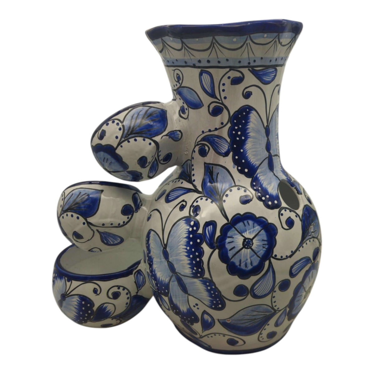 Handmade Talavera Fountain | Blue and White Mexican Ceramic Decor