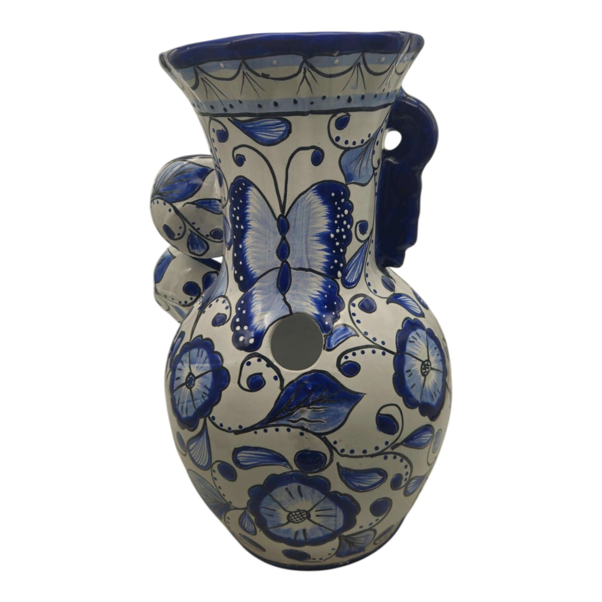Handmade Talavera Fountain | Blue and White Mexican Ceramic Decor