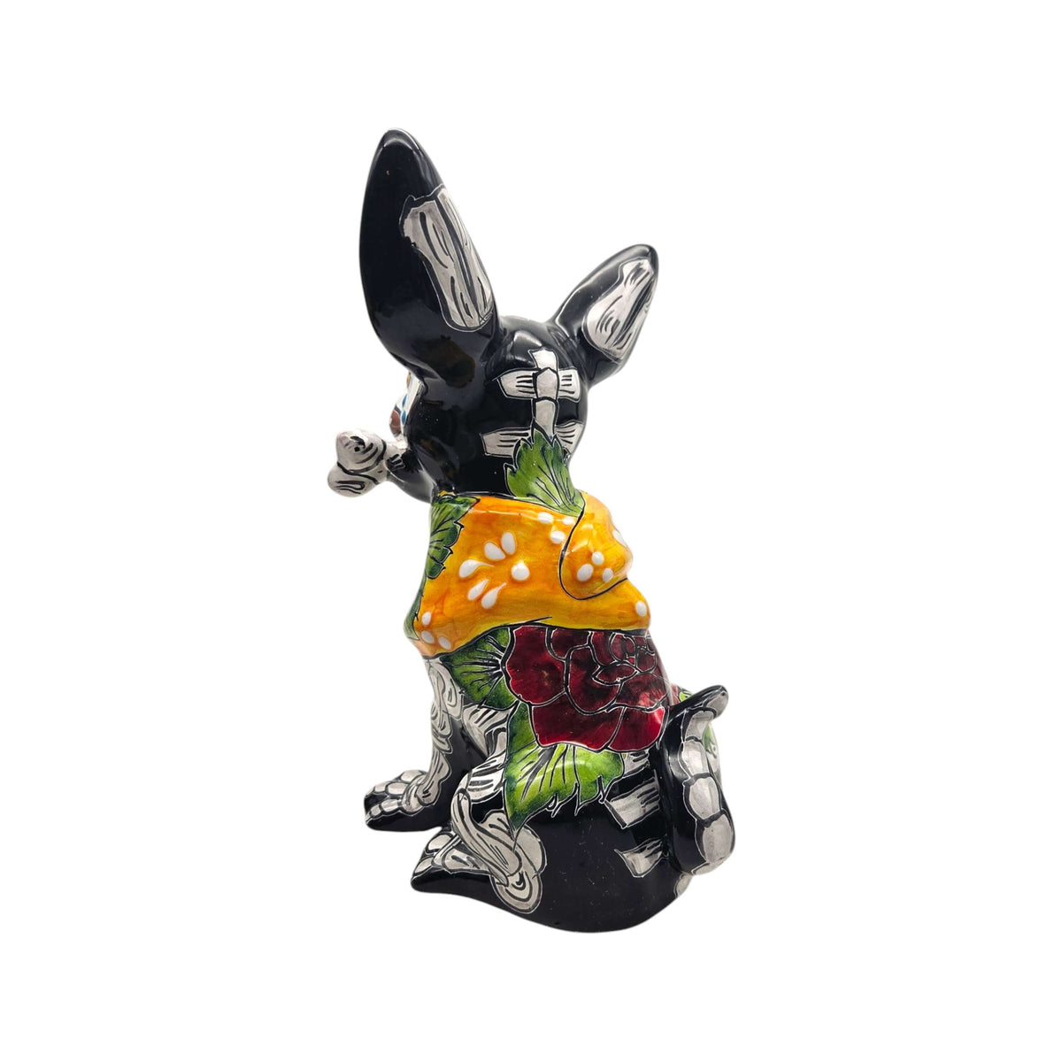 Talavera Chihuahua Holding Bone | Day of the Dead Dog Figurine