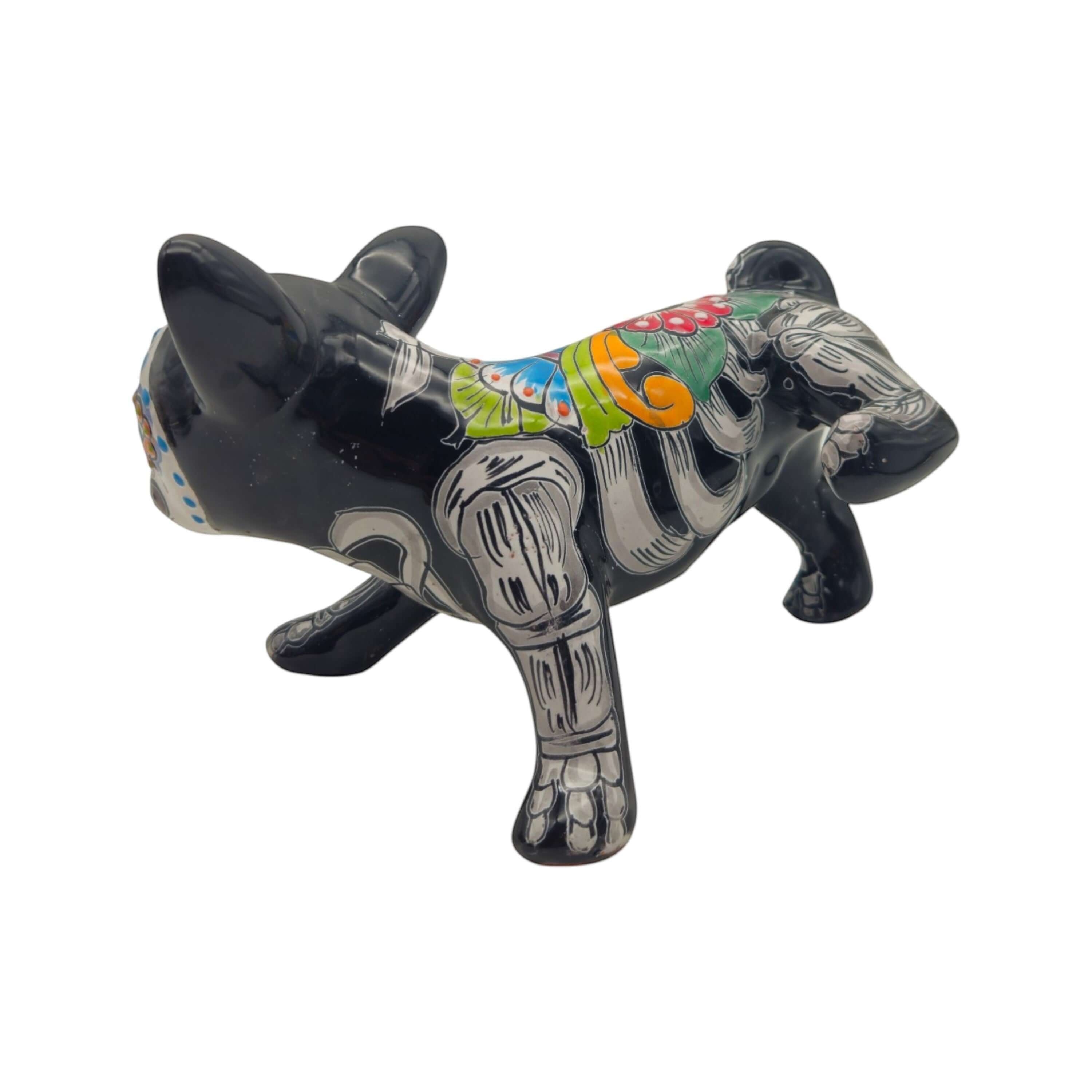 Talavera Peeing Chihuahua | Day of the Dead Mexican Figurine