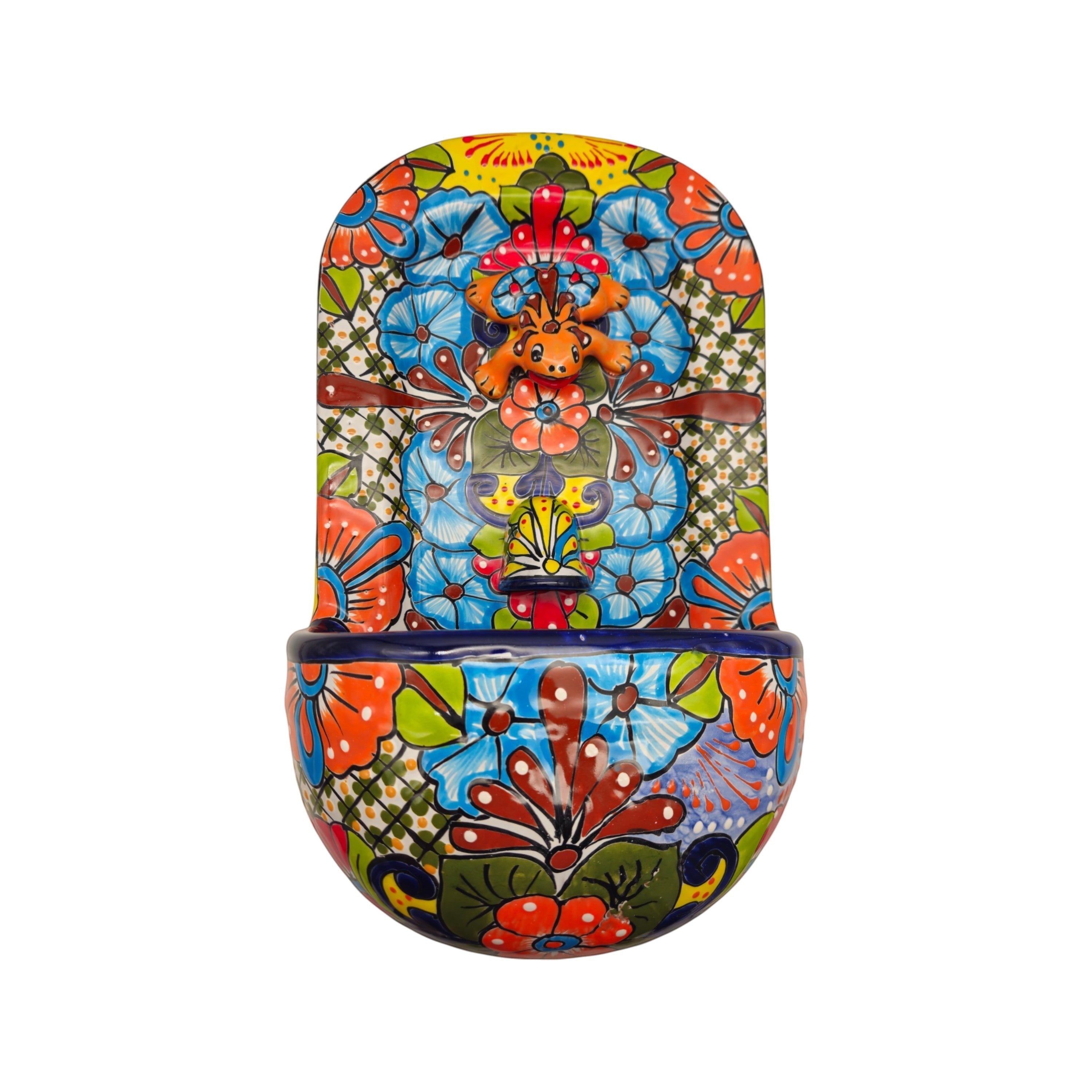 Talavera Wall Fountain | Handcrafted Mexican Ceramic Water Feature