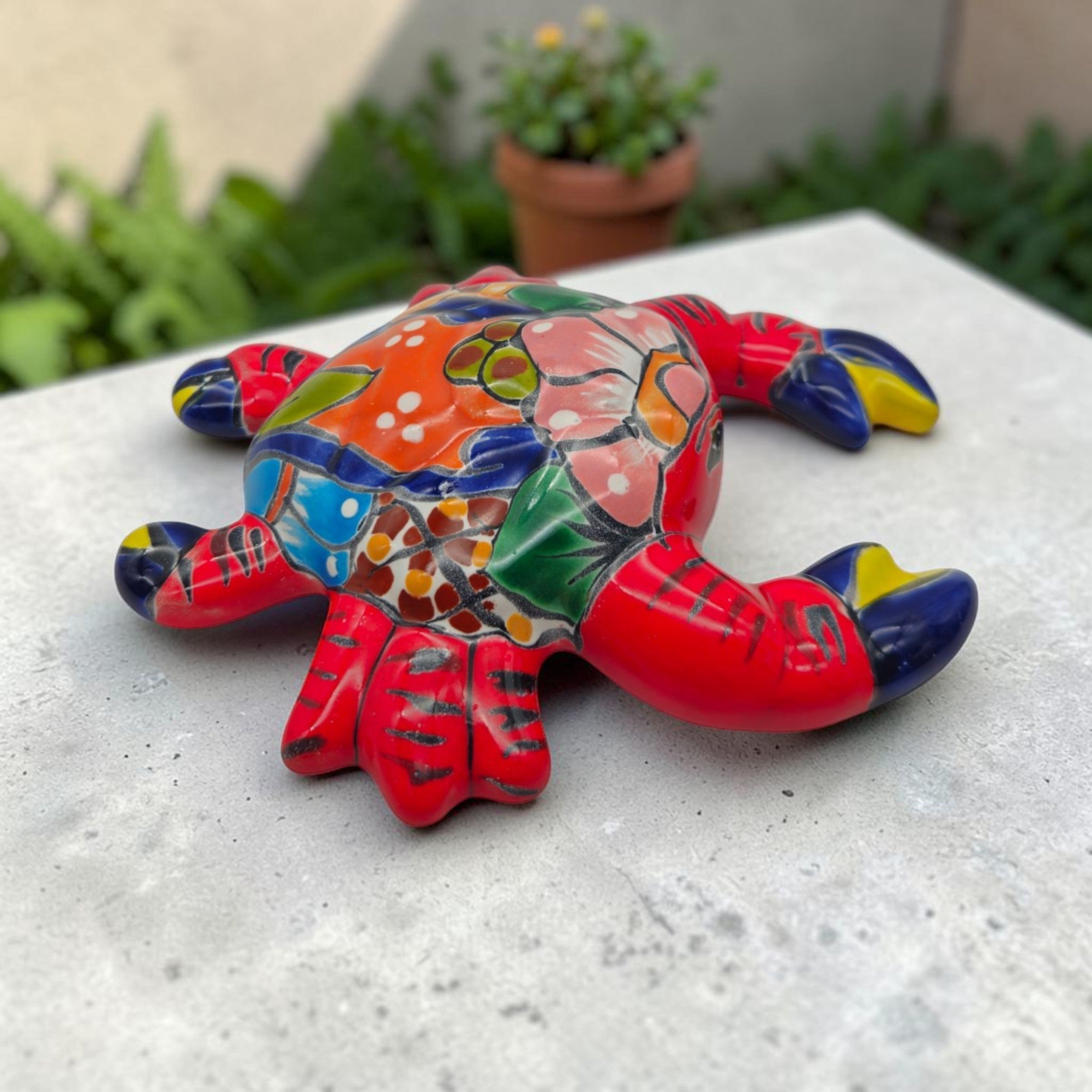 Talavera Crab Sculpture | Vibrant Handcrafted Mexican Art
