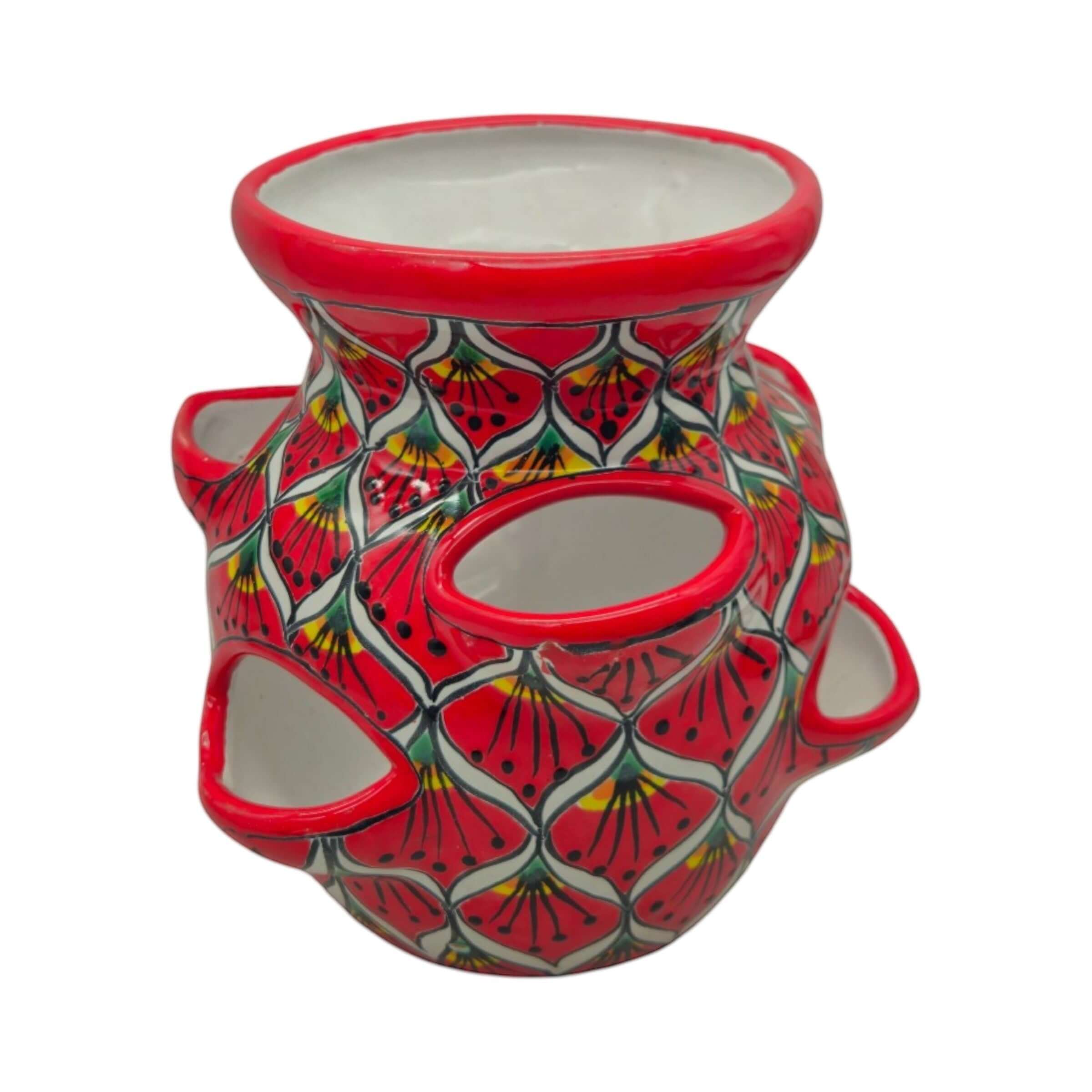Talavera Strawberry Planter | Red Peacock Design