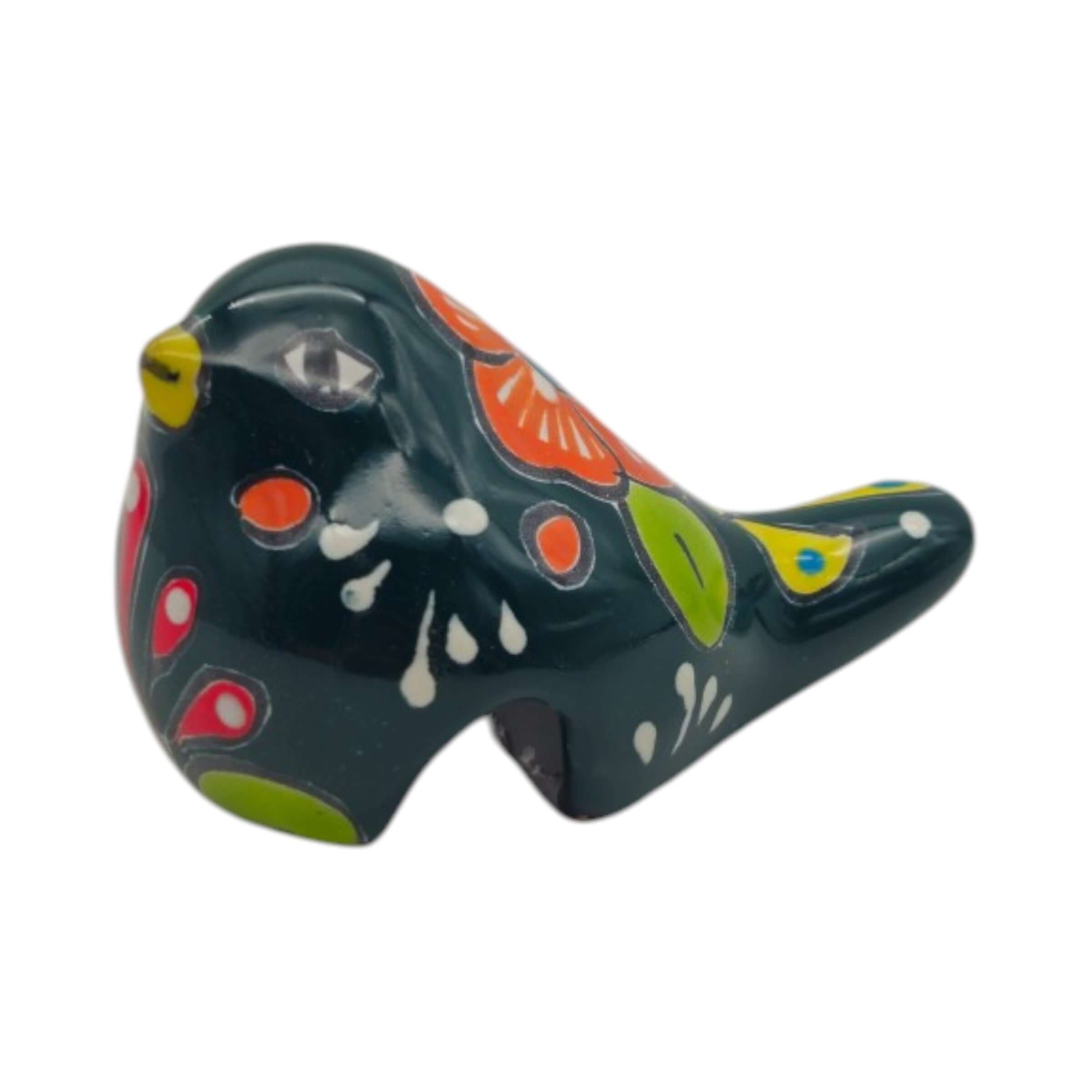 Talavera Pot Perching Bird | Handpainted Mexican Accent