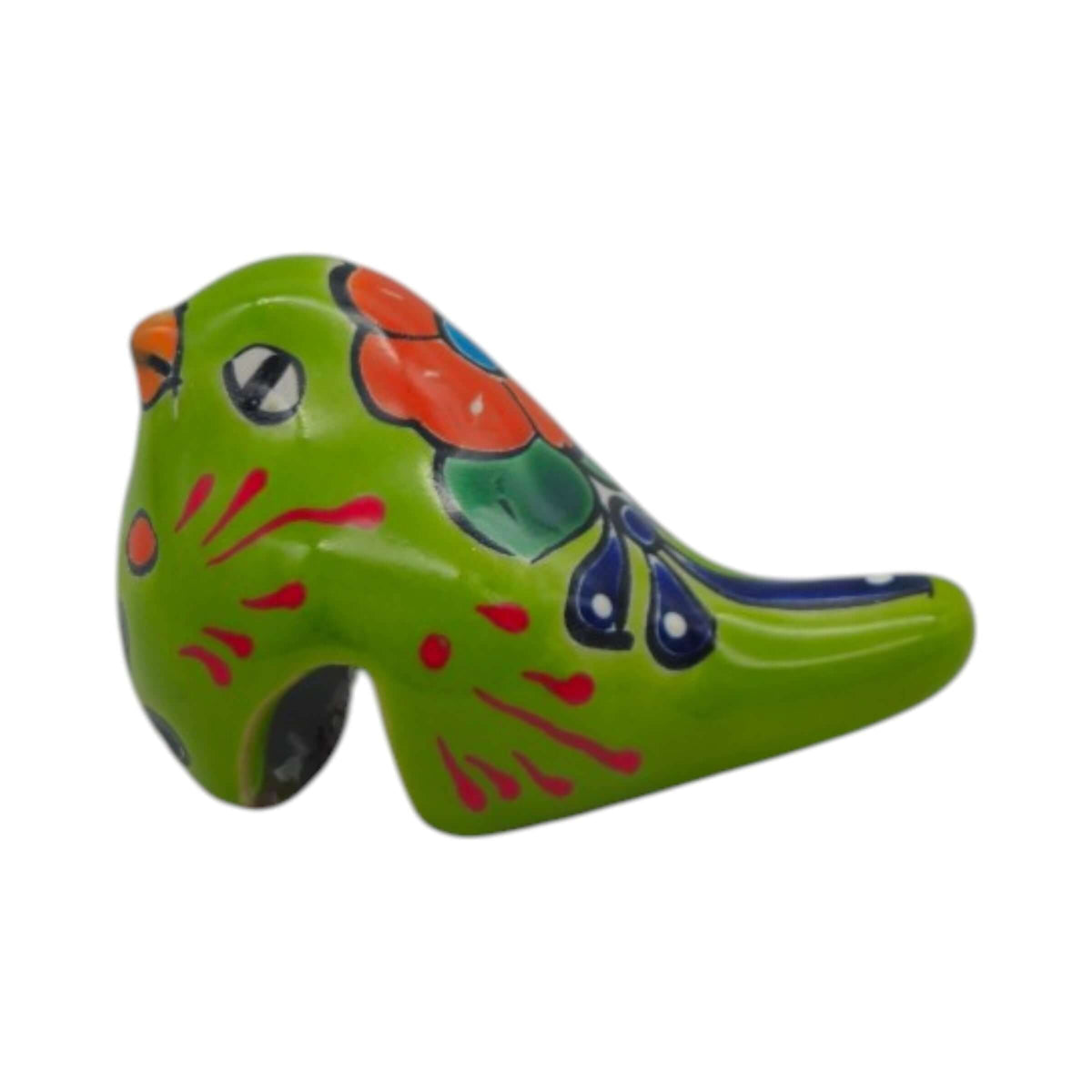 Talavera Pot Perching Bird | Handpainted Mexican Accent