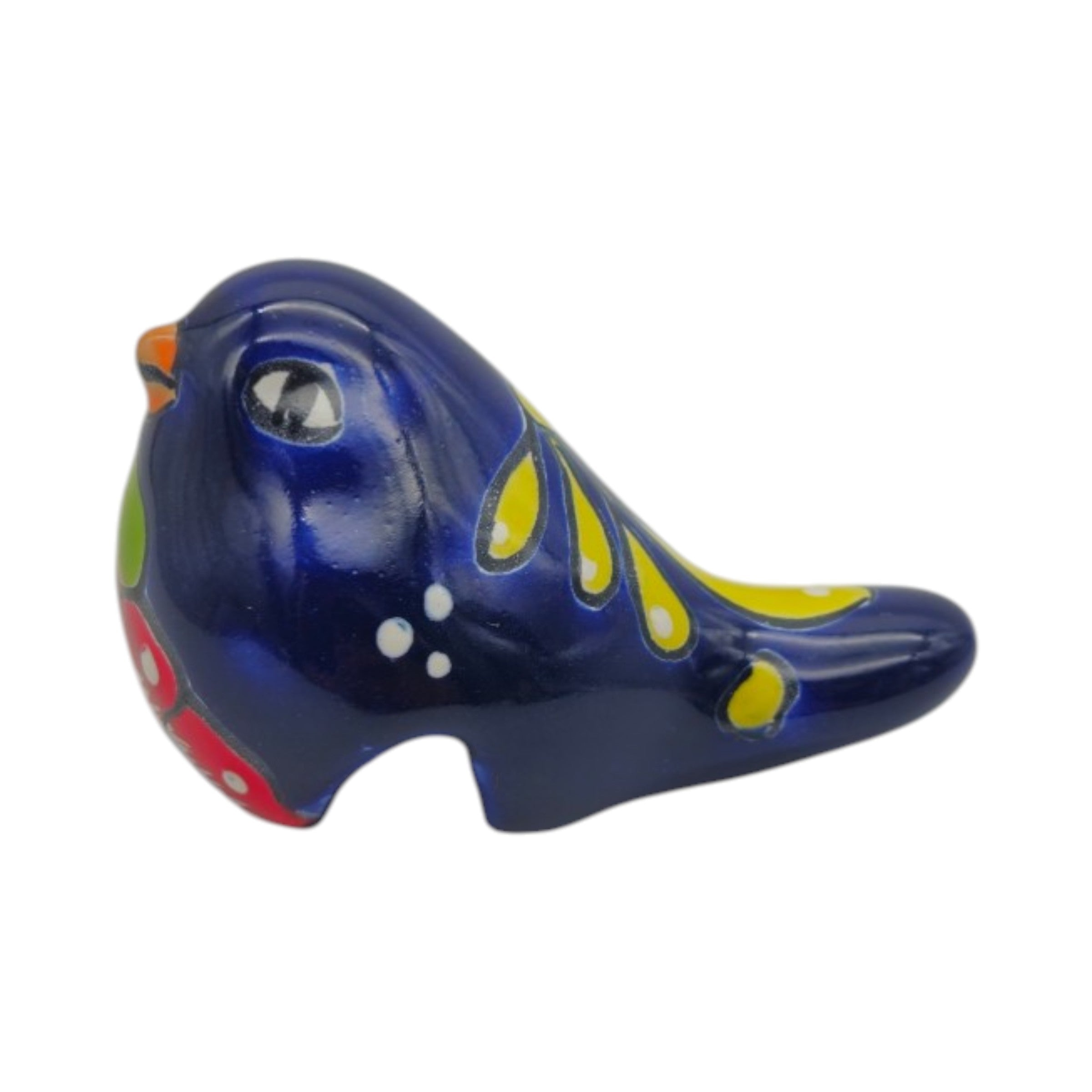 Talavera Pot Perching Bird | Handpainted Mexican Accent