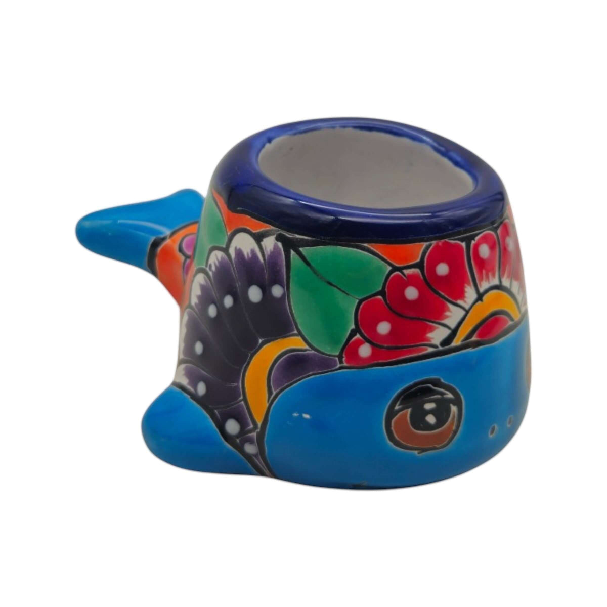 Talavera Whale Planter | Colorful Small Mexican Animal Pot