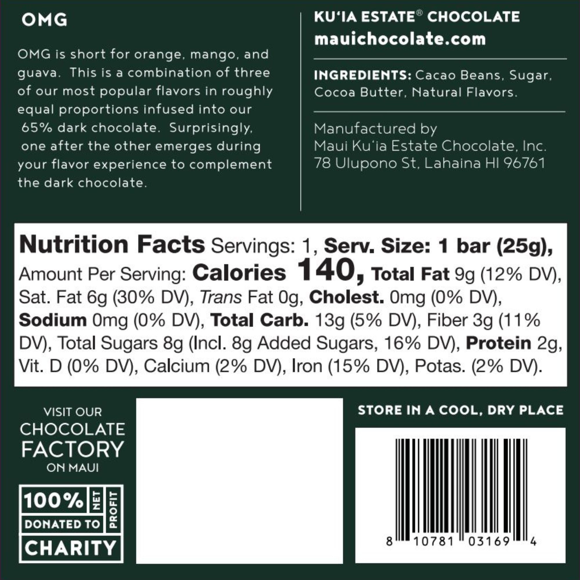 Orange Mango Guava Dark Chocolate Bar