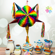 Large Multicolor Fiesta Piñata - Mexican Fiesta Decor