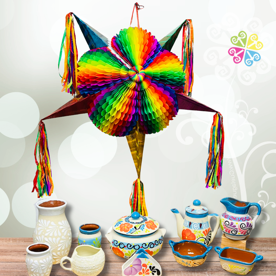 Large Multicolor Fiesta Piñata - Mexican Fiesta Decor