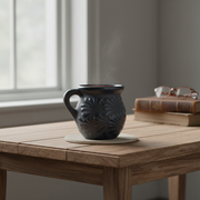 Black Talavera Jarrito Mug | Handmade Mexican Clay Coffee Cup