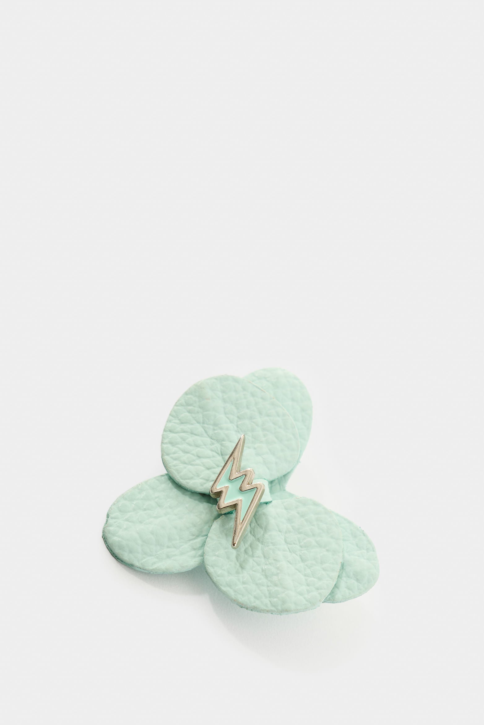 Large leather orchid brooch for women
