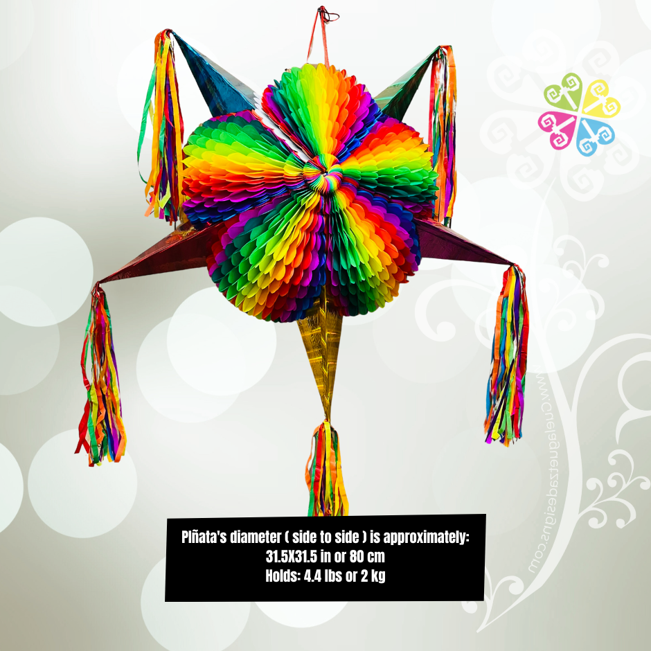 Large Multicolor Fiesta Piñata - Mexican Fiesta Decor