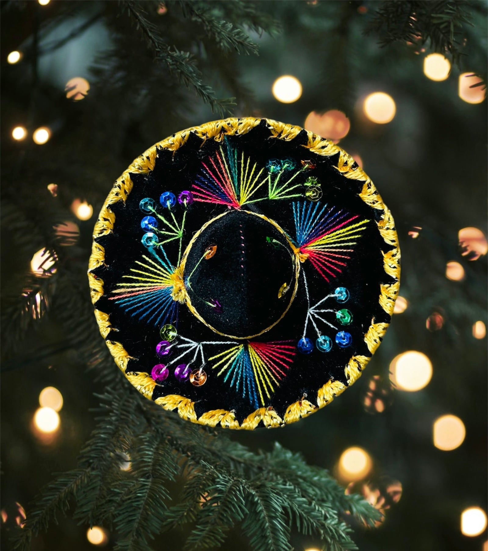 Small Velvet Mariachi Hat Decoration