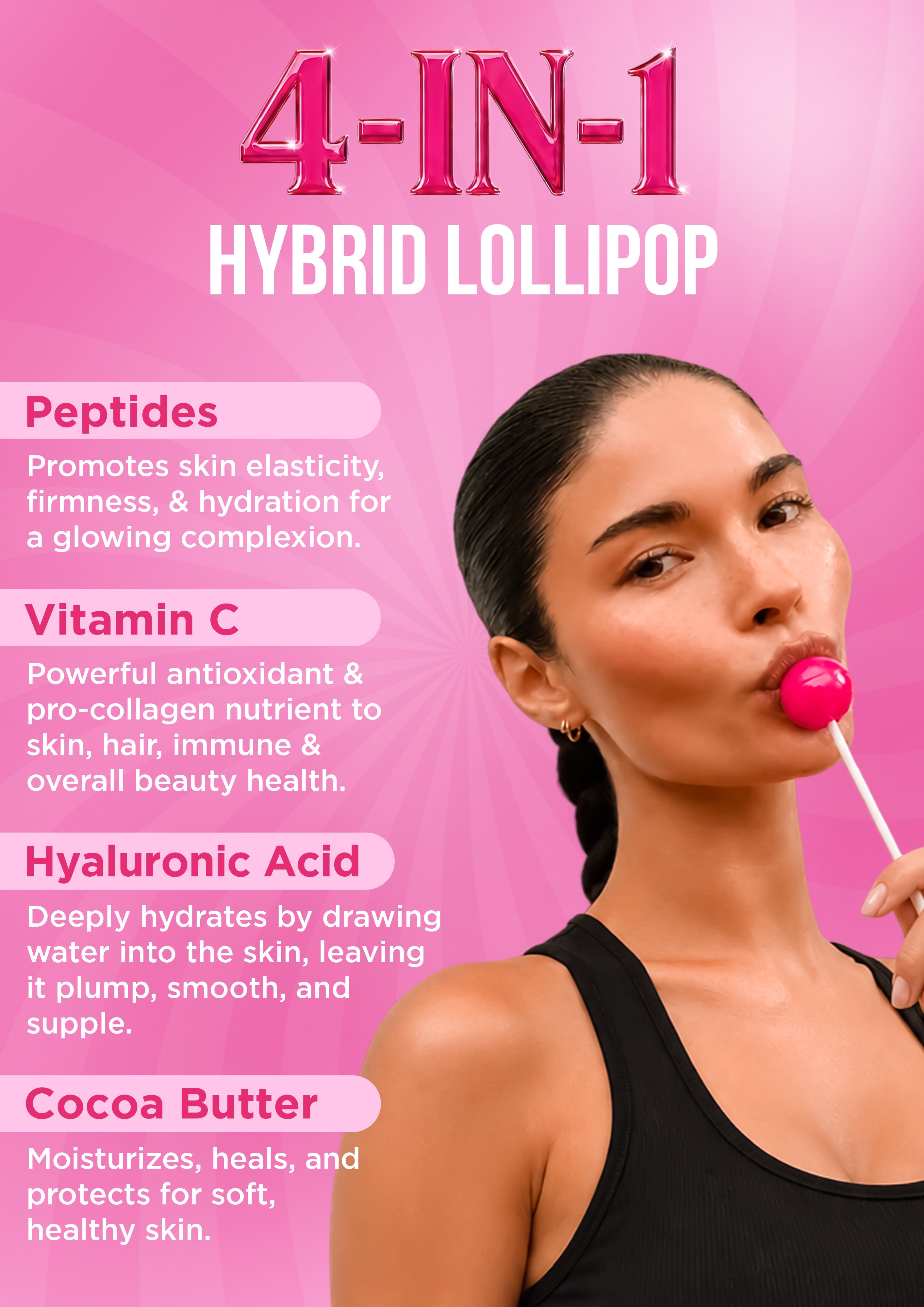 It Girl Beauty Lollipops - Collagen Peptides & Vitamin C Healthy Candy for Skin, Hair, Nails