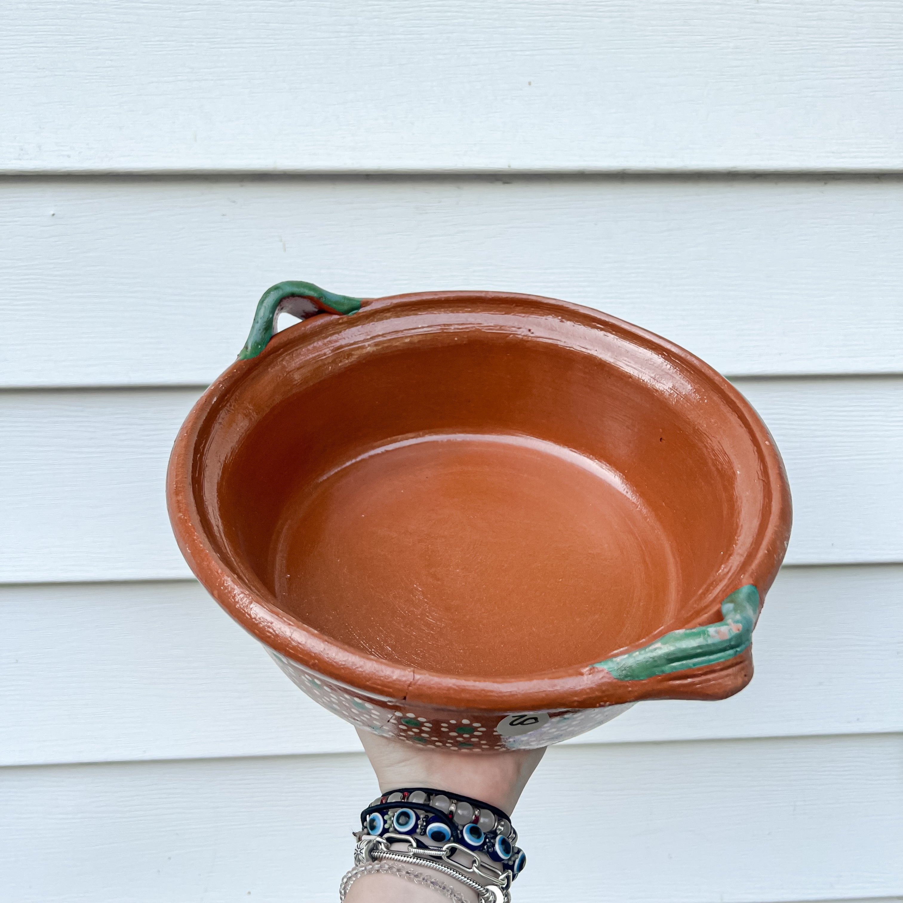 Traditional Mexican Barro Pot 500mL Green Handles