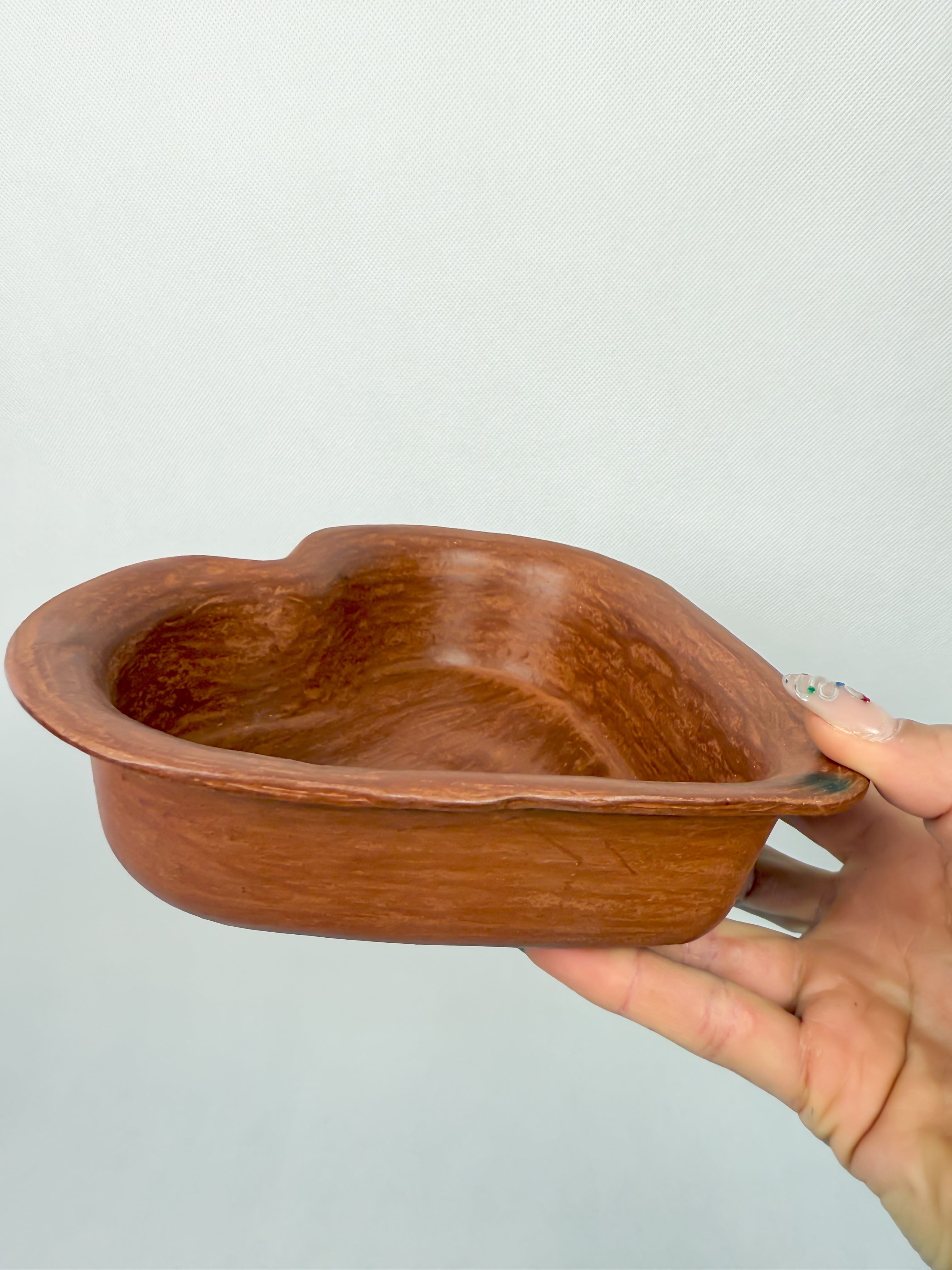 Oaxaca Red Clay Heart Bowls - Corazon Tazones Barro