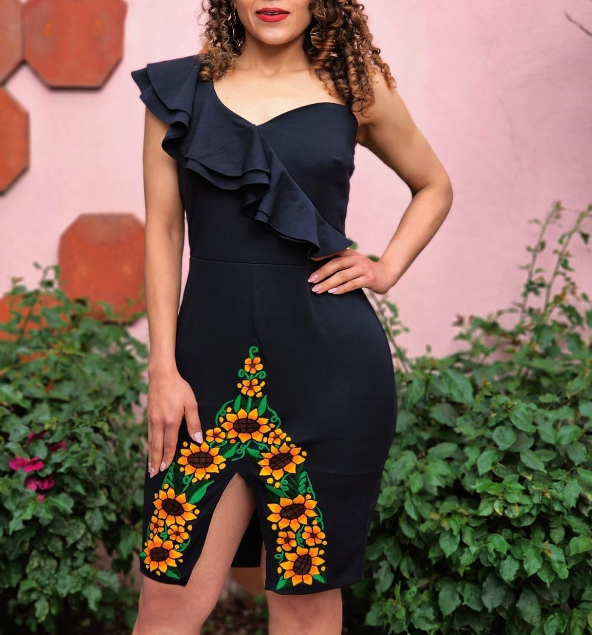 Girasolito Mexican Black Dress