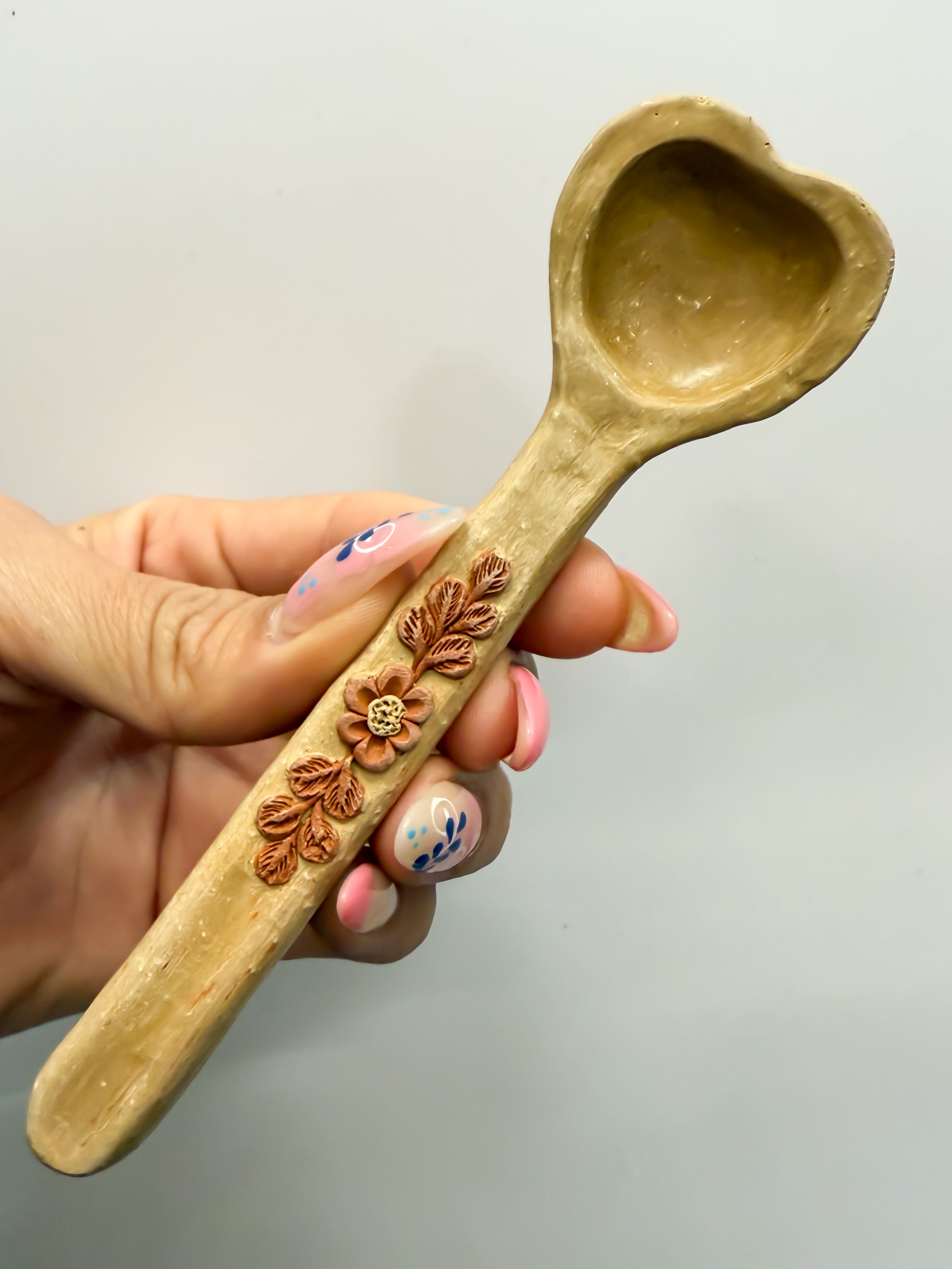 Oaxaca Red Clay Heart Spoon - Cuchara Barro Corazon