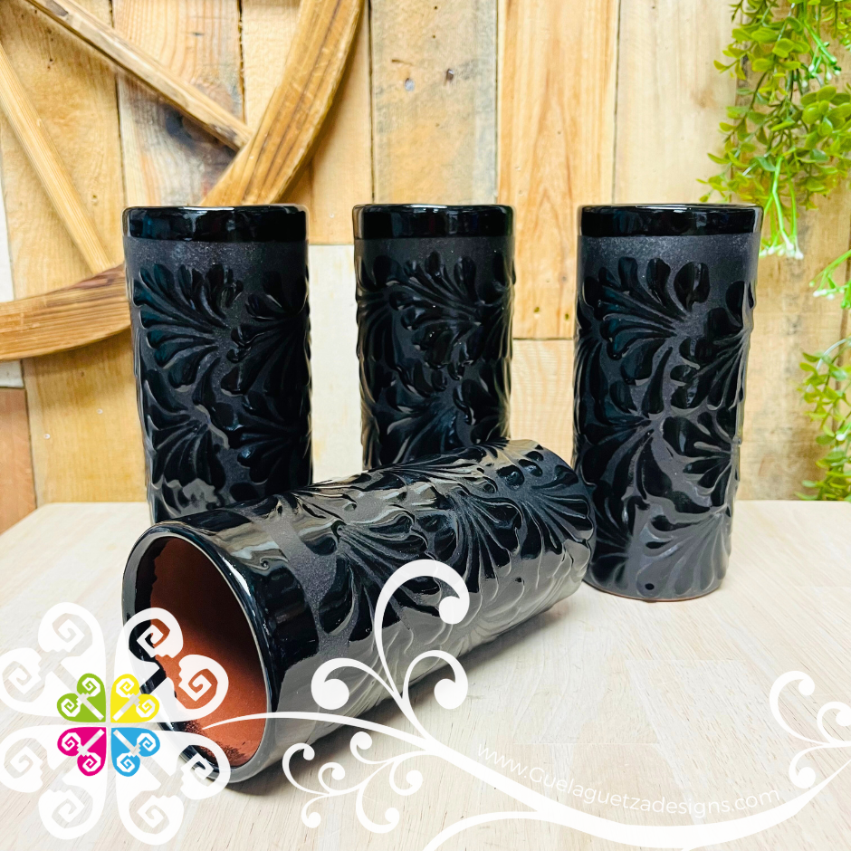Set of Black Espiga Cilindro Tall Cup - Set Clay Cup