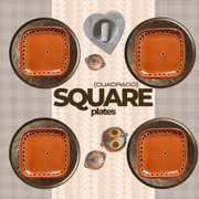 Squared Traditional Pottery Plates