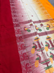 Bidisha : Off White Soft Cotton Bengali Handloom Saree