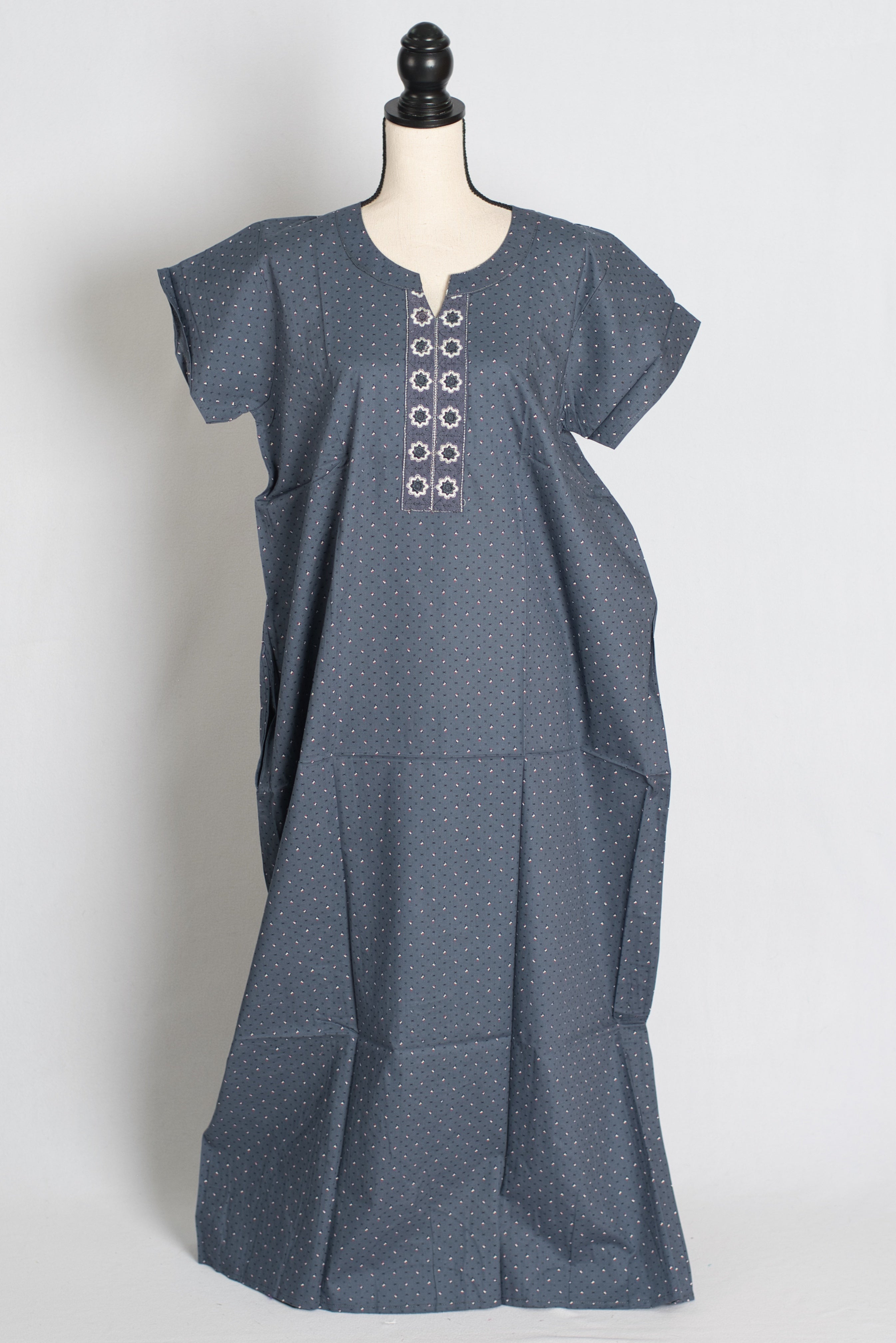 Printed Grey Pure Cotton Nightwear in Regular Size
