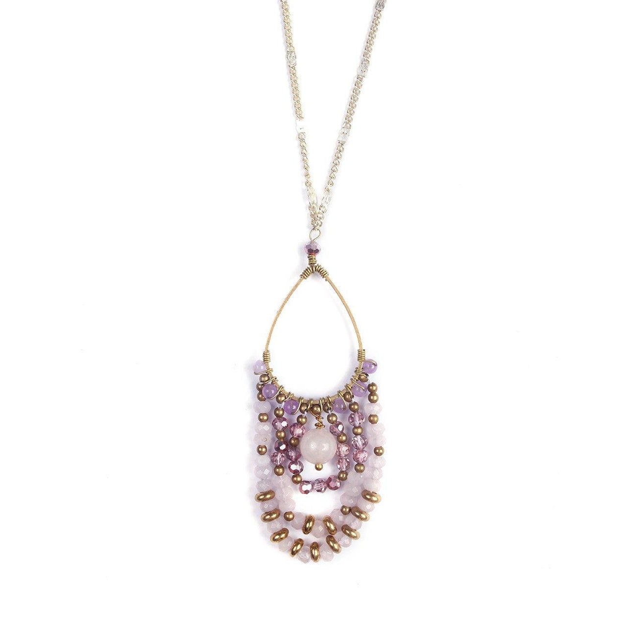 Monica Amethyst Necklace Stone Beads - Thailand