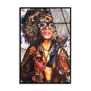 Katy Hirschfeld - Urban Glam Fro - Framed Acrylic Art