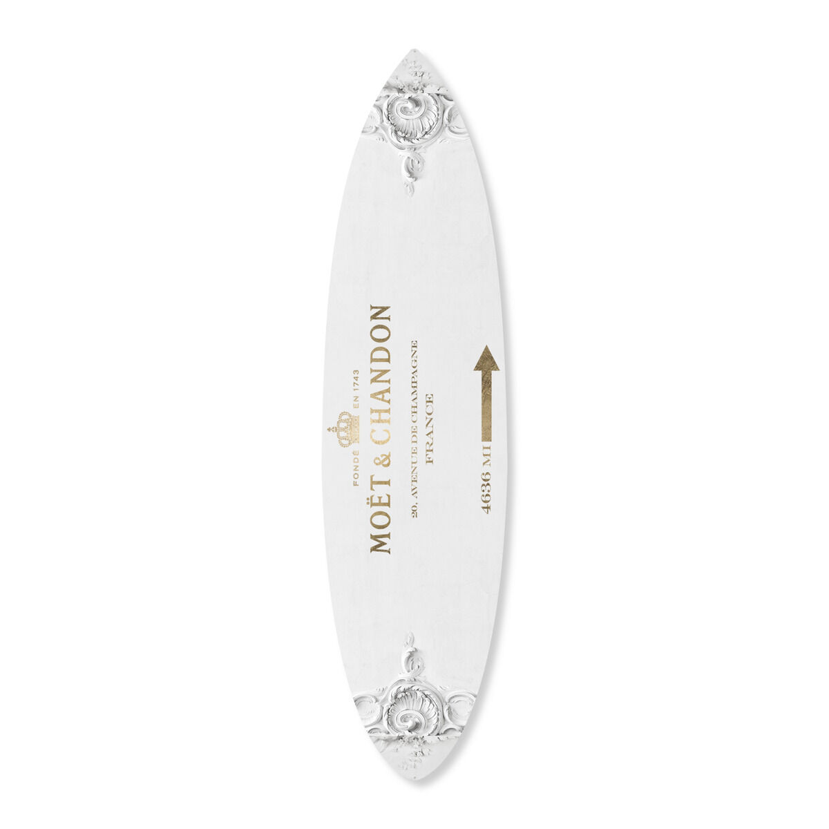 Star Champagne Road Sign Surfboard Flat