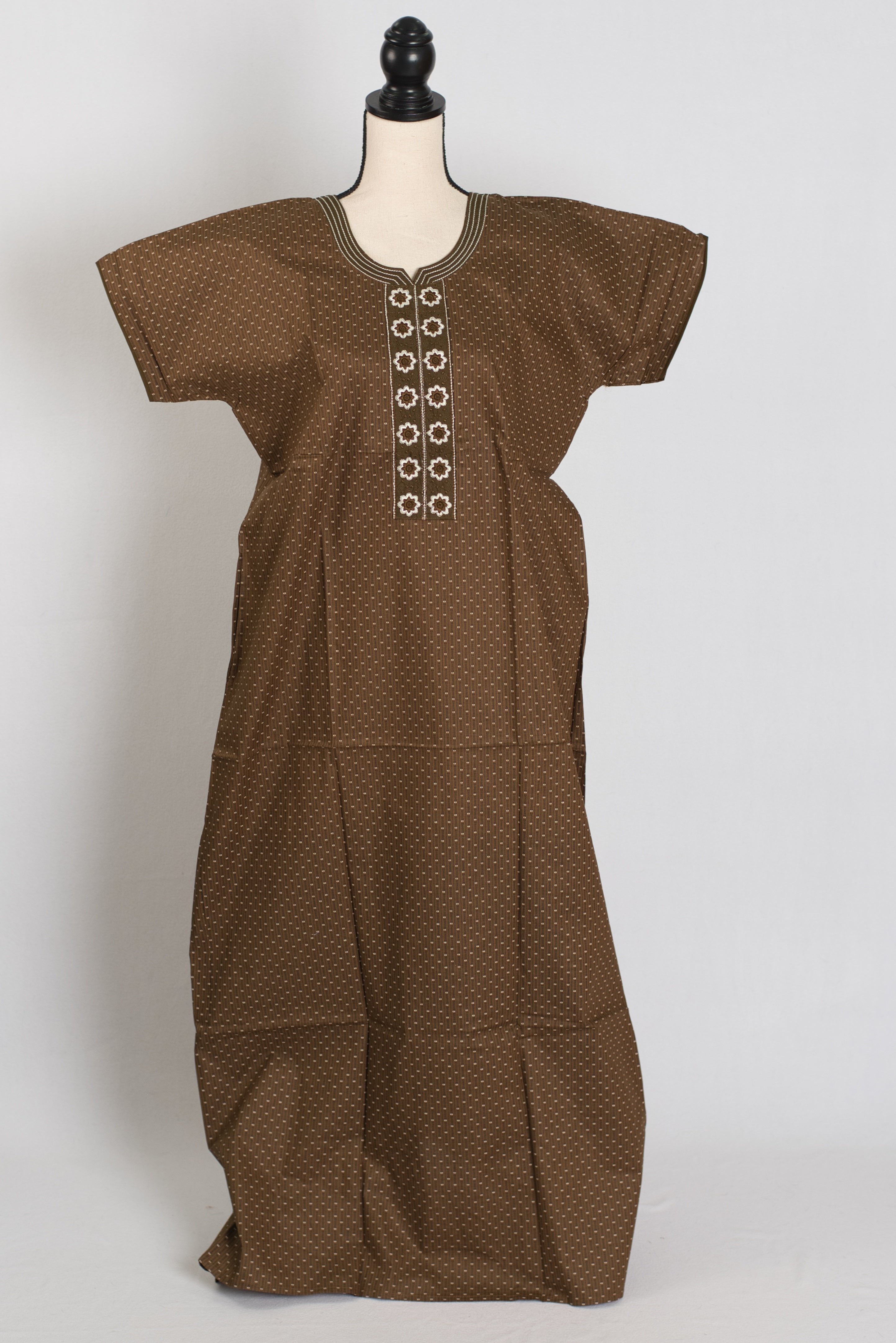 Printed Brown Pure Cotton Nightwear in Regular Size