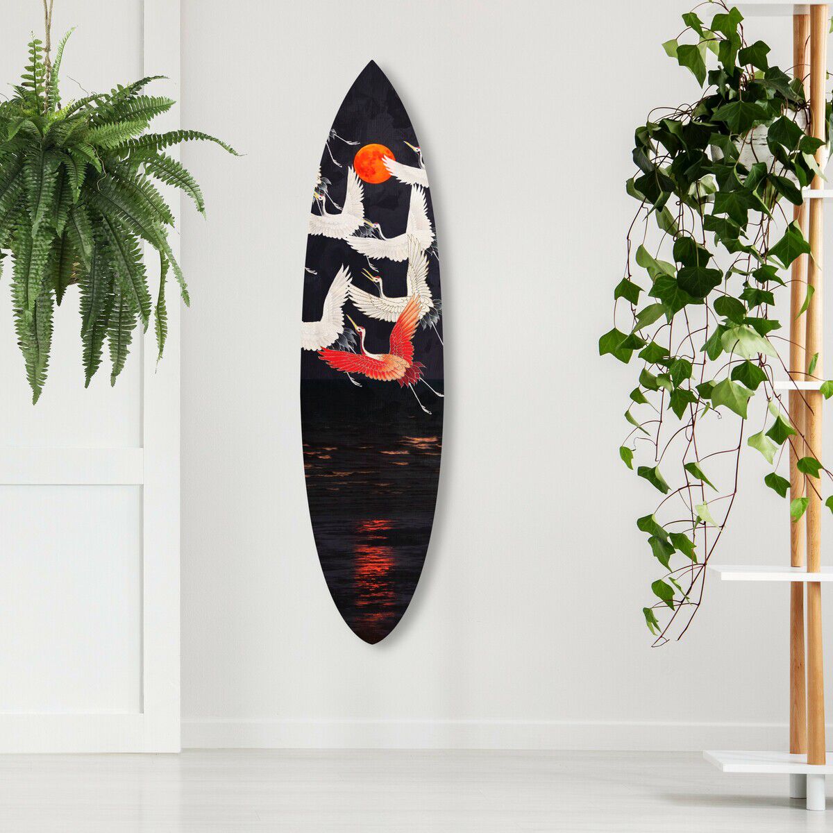 Birds Over the Moon Surfboard
