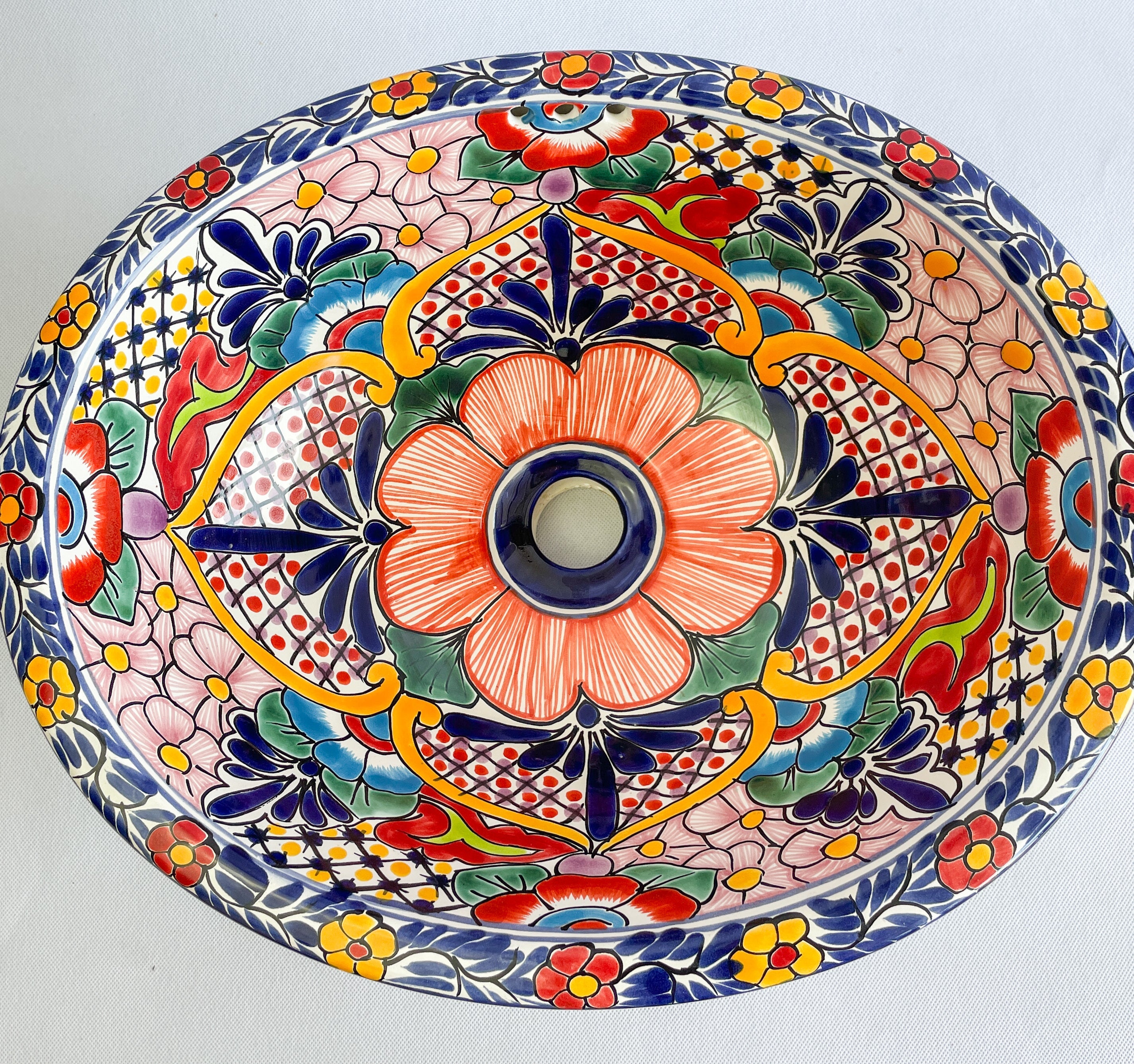 Mexican Talavera Sink w Stand  Colorful - Lavabo Talavera Baño