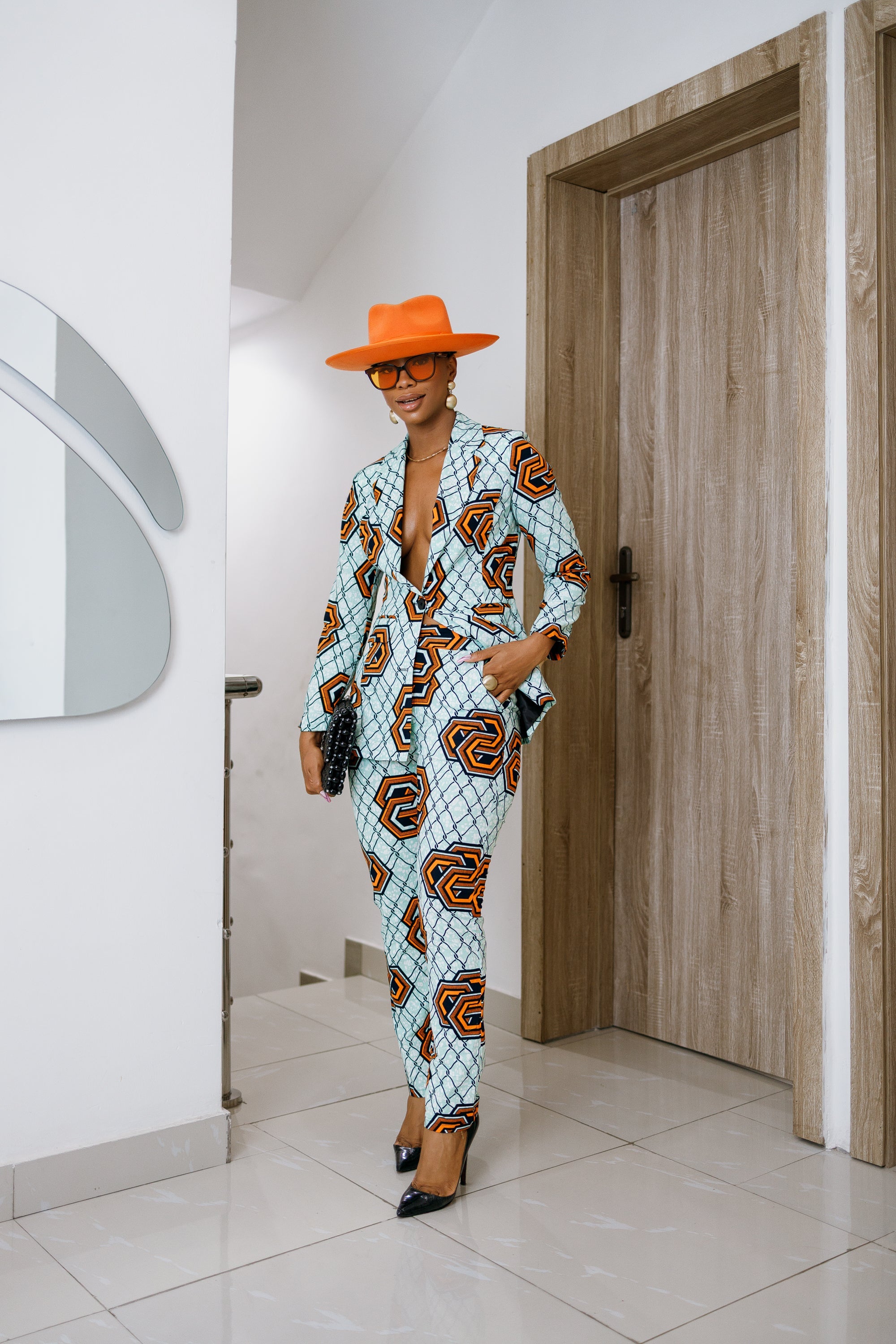HAWA AFRICAN PRINT TAILORED SUIT SET