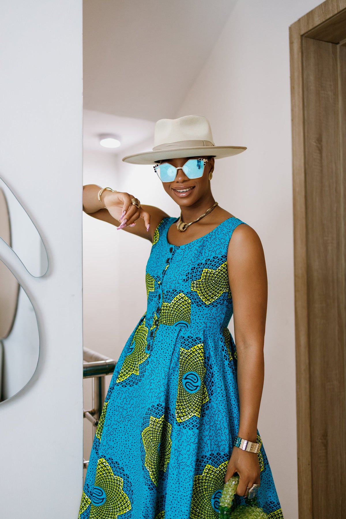 JAJA AFRICAN PRINT SLEEVELESS DRESS----FINAL SALE