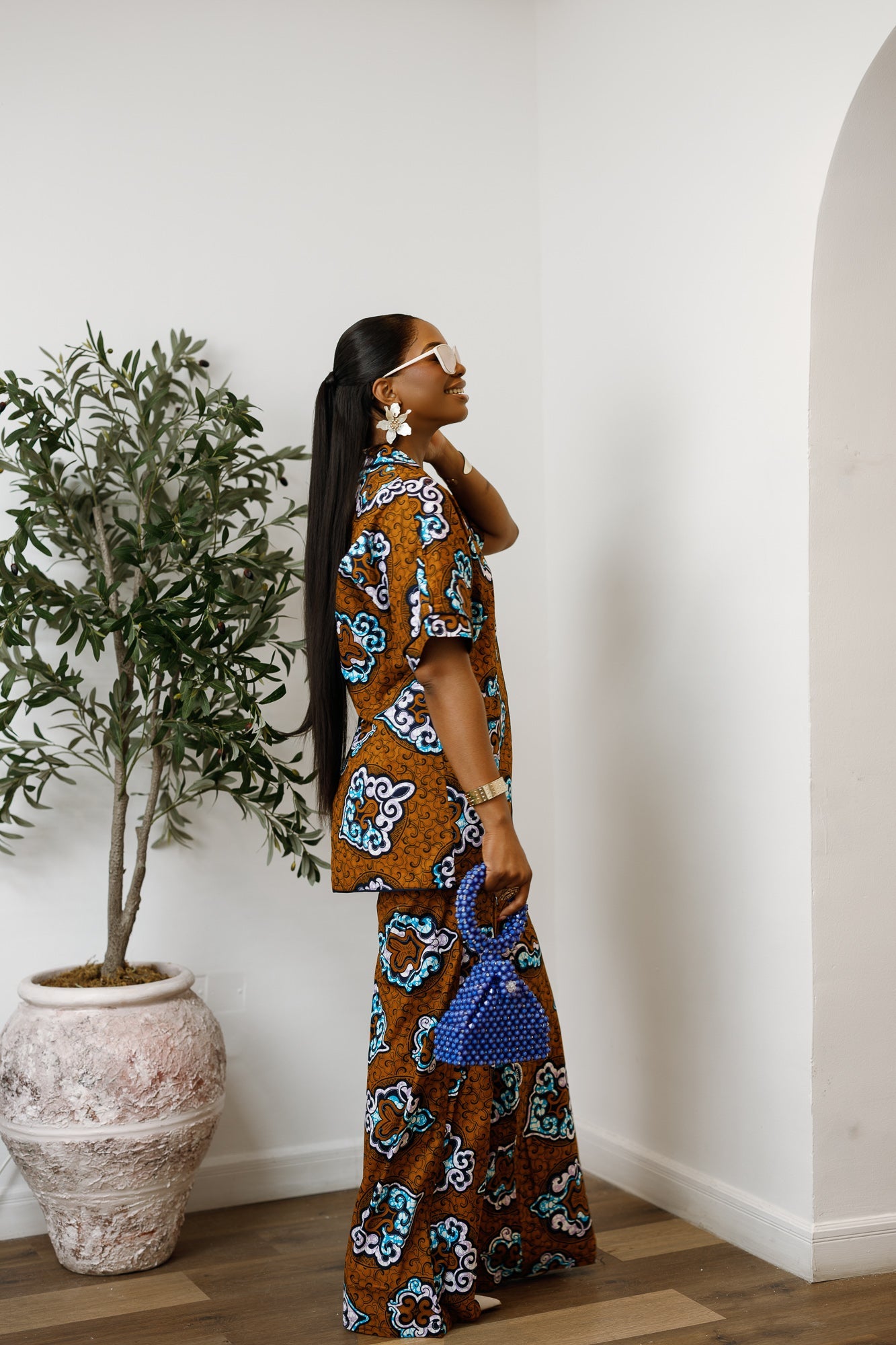 LARA AFRICAN PRINT SHIRT SET [MULTICOLOR]