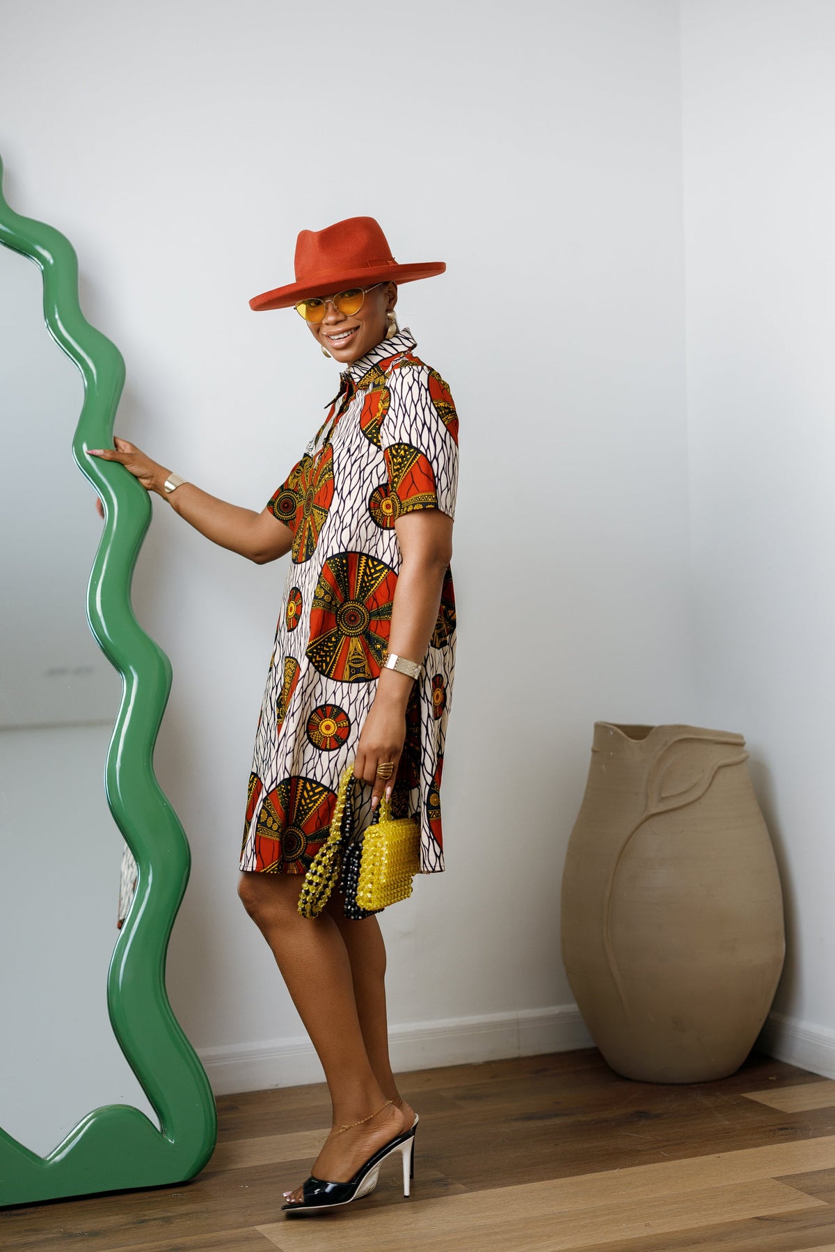 JADE AFRICAN PRINT SHIRT DRESS
