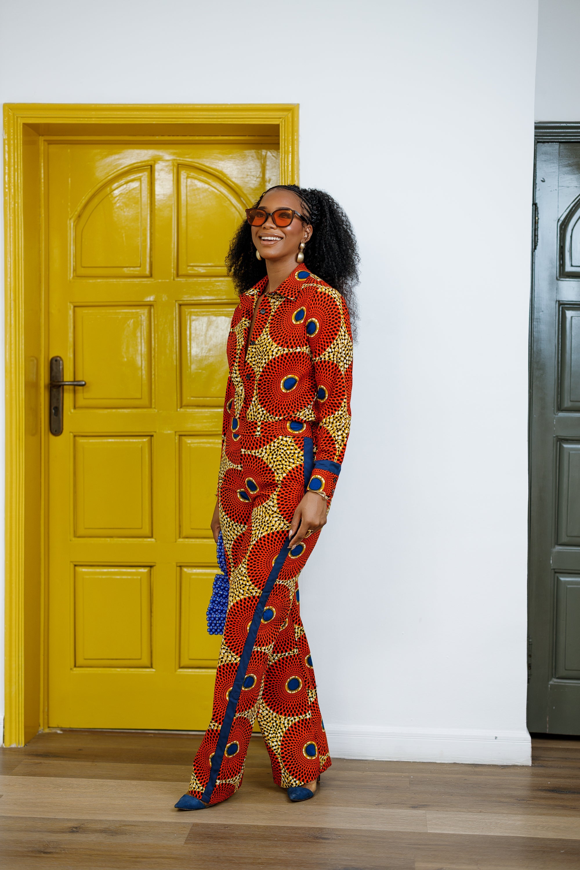 EVA AFRICAN PRINT STRAIGHT-LEG TWO PIECE SET