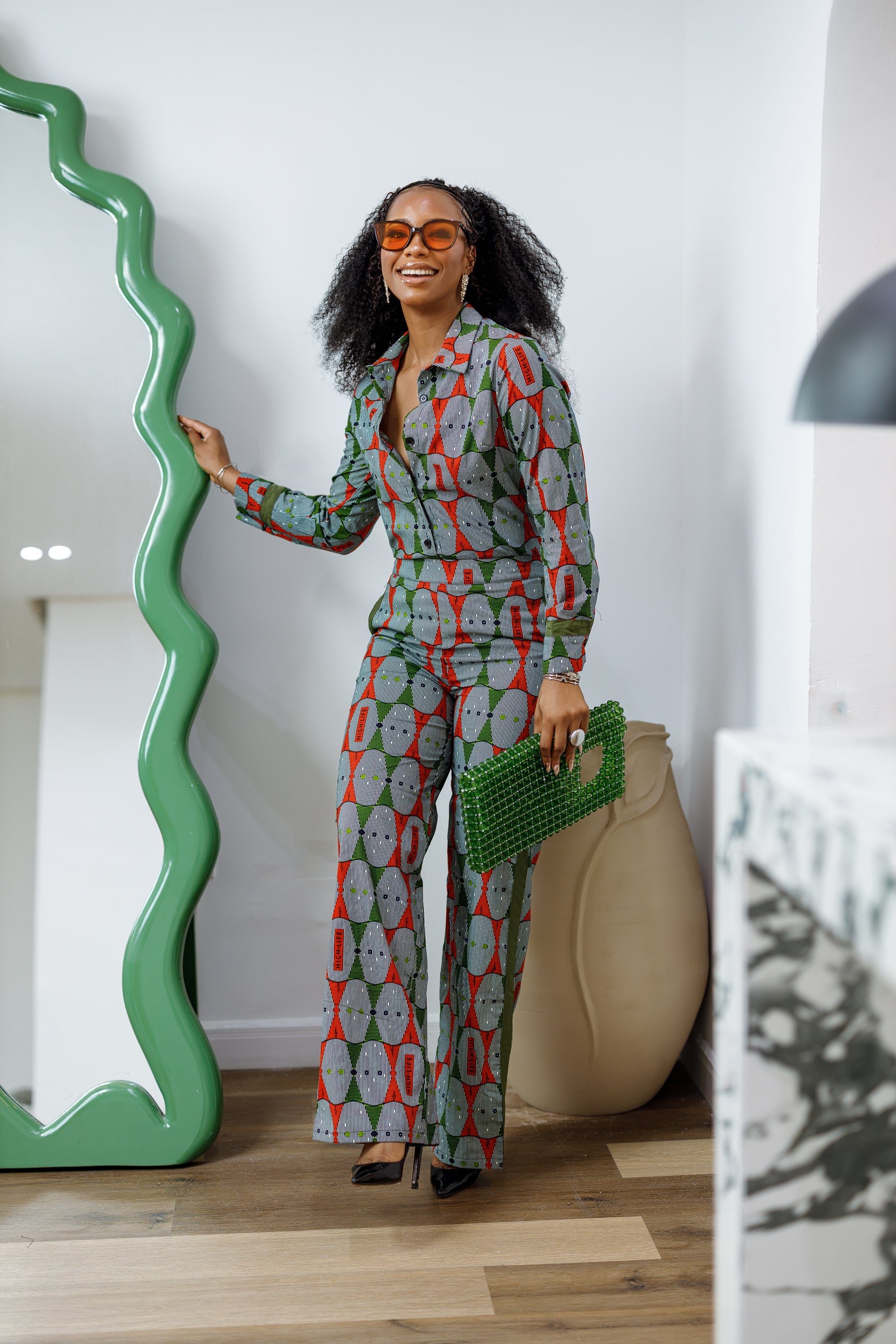 EVA AFRICAN PRINT STRAIGHT-LEG TWO PIECE SET [MULTICOLOR]