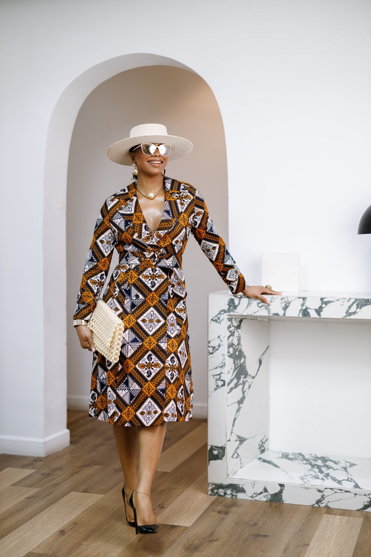 MORAYO AFRICAN PRINT TRENCH COAT DRESS [MULTICOLOR]