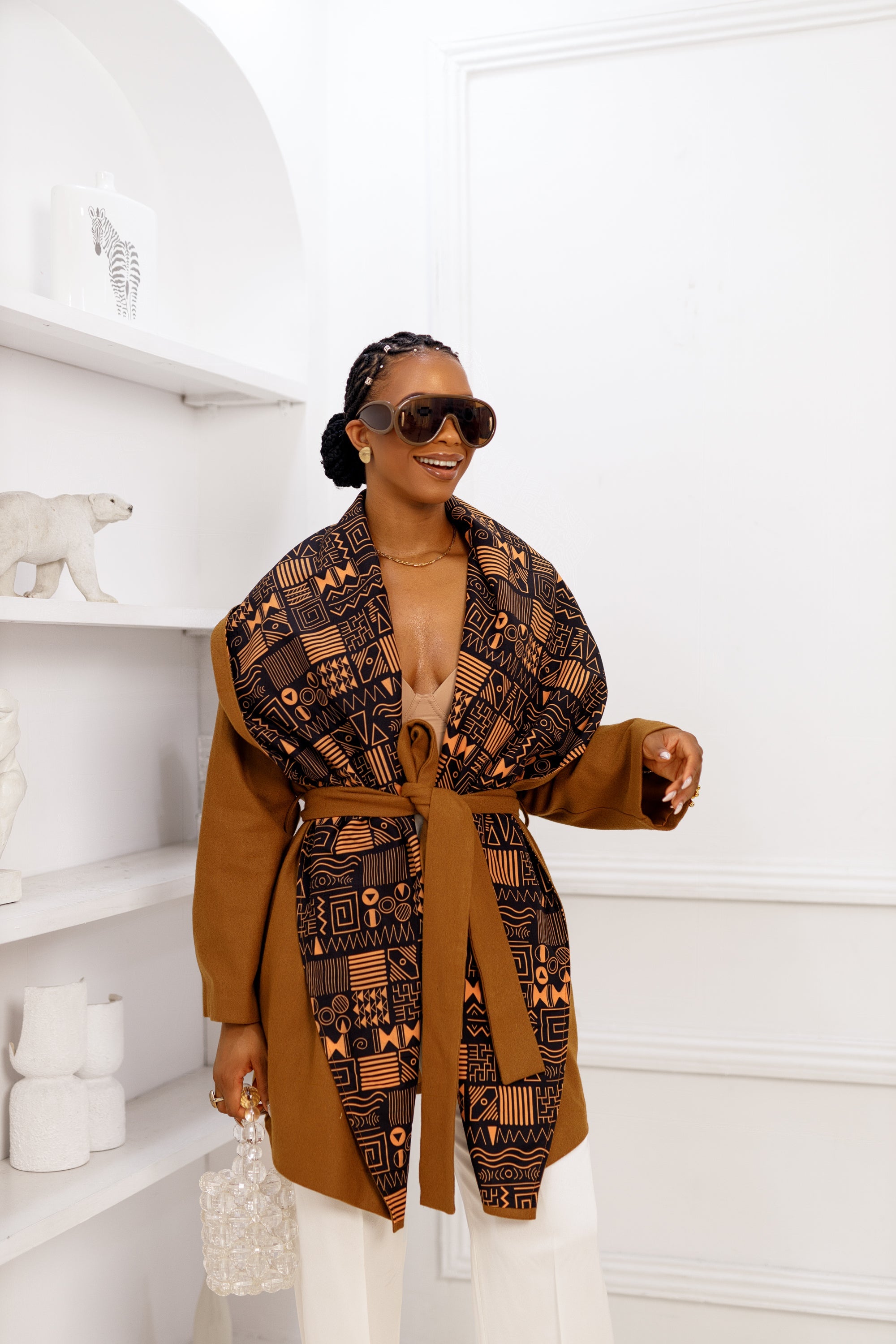 DONNA AFRICAN PRINT WOOL  PONCHO