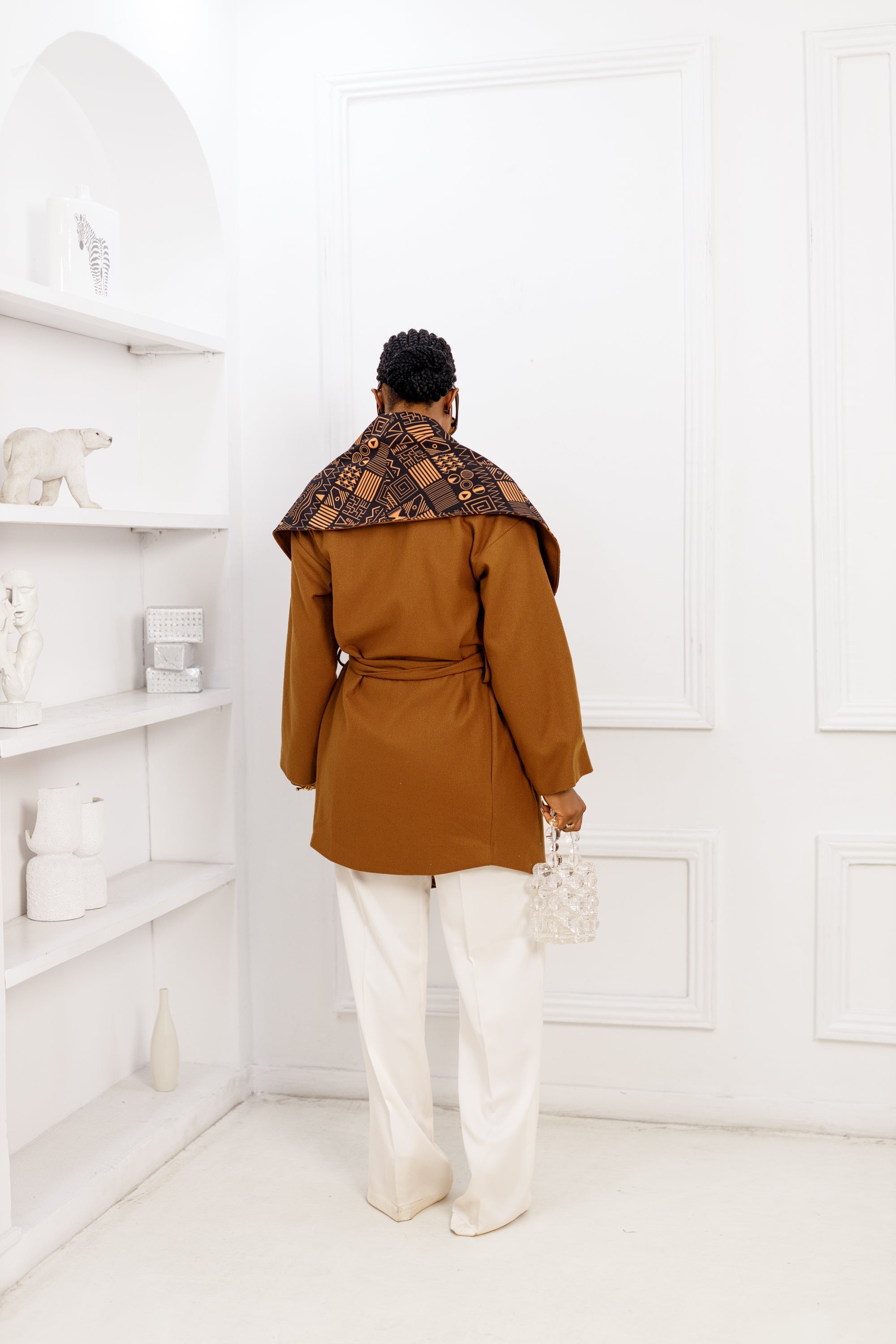 DONNA AFRICAN PRINT WOOL  PONCHO