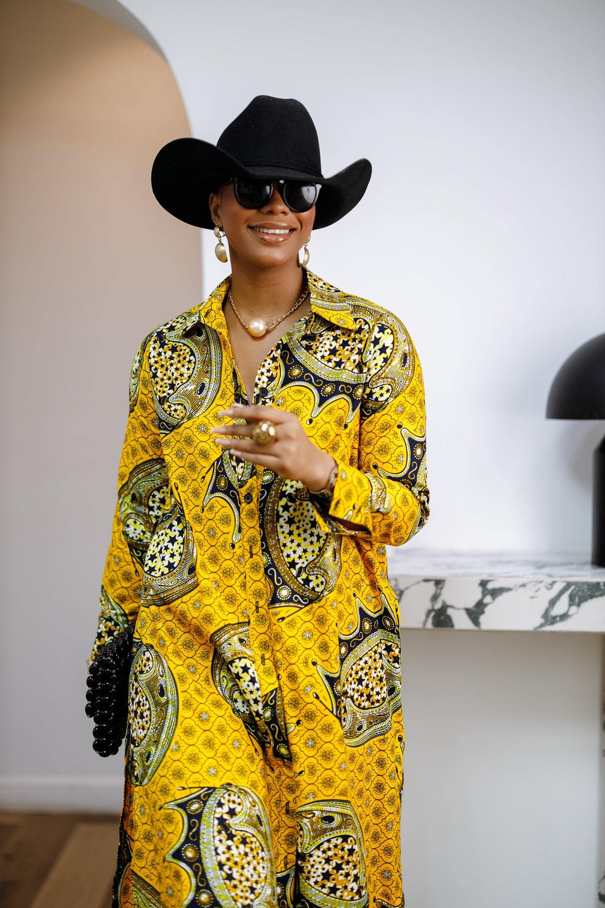 RHODA AFRICAN PRINT LONGLINE SHIRT