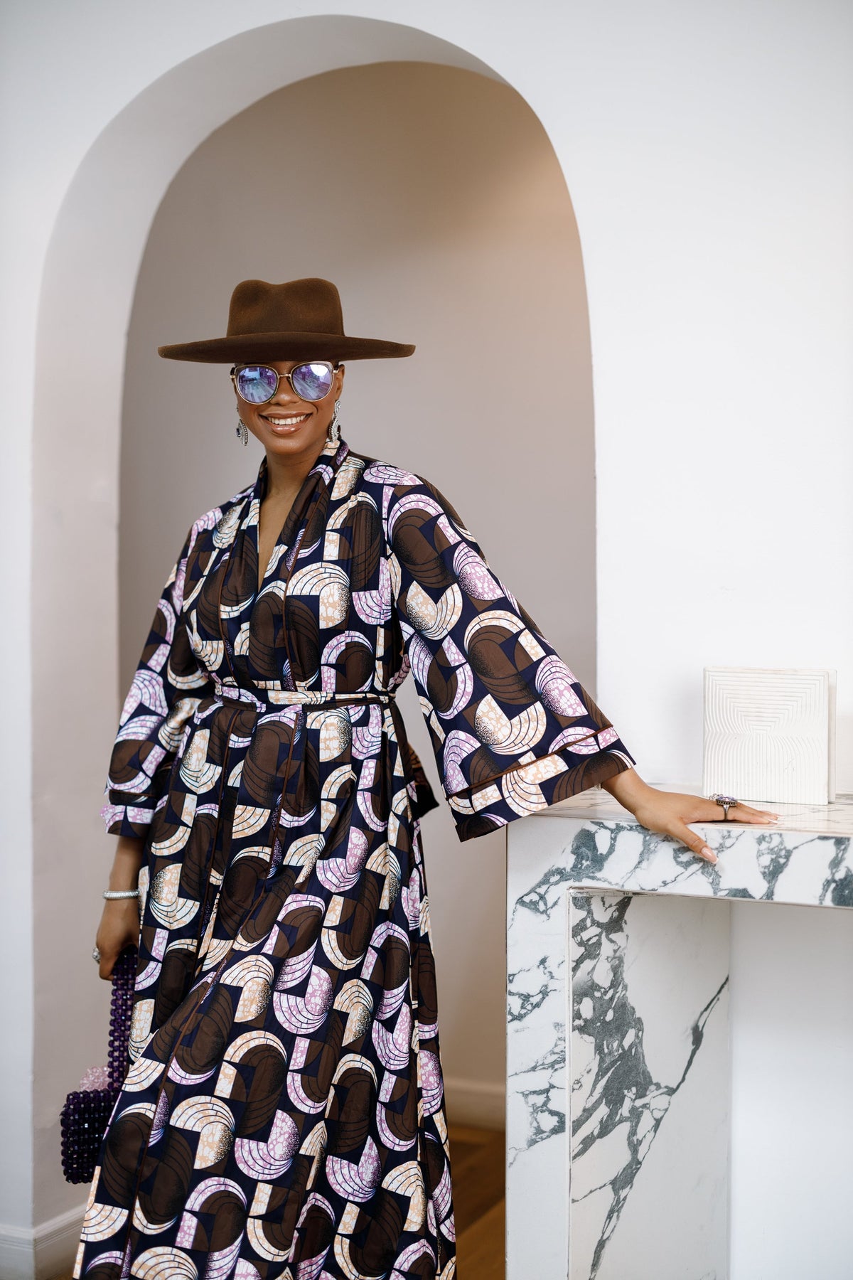 FADE AFRICAN PRINT MAXI KIMONO AND PANTS SET