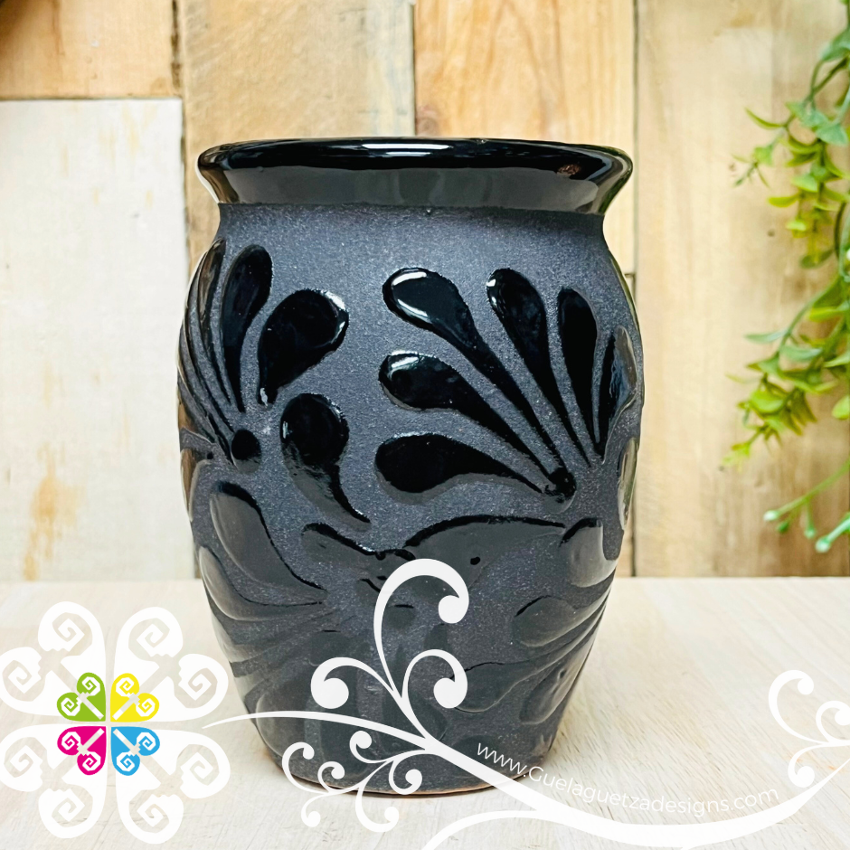 Set of Black Espiga Plumeado Cantarito Cup - Set Clay Cantarito
