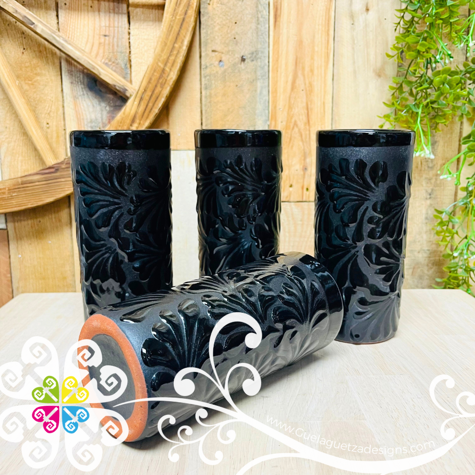 Set of Black Espiga Cilindro Tall Cup - Set Clay Cup